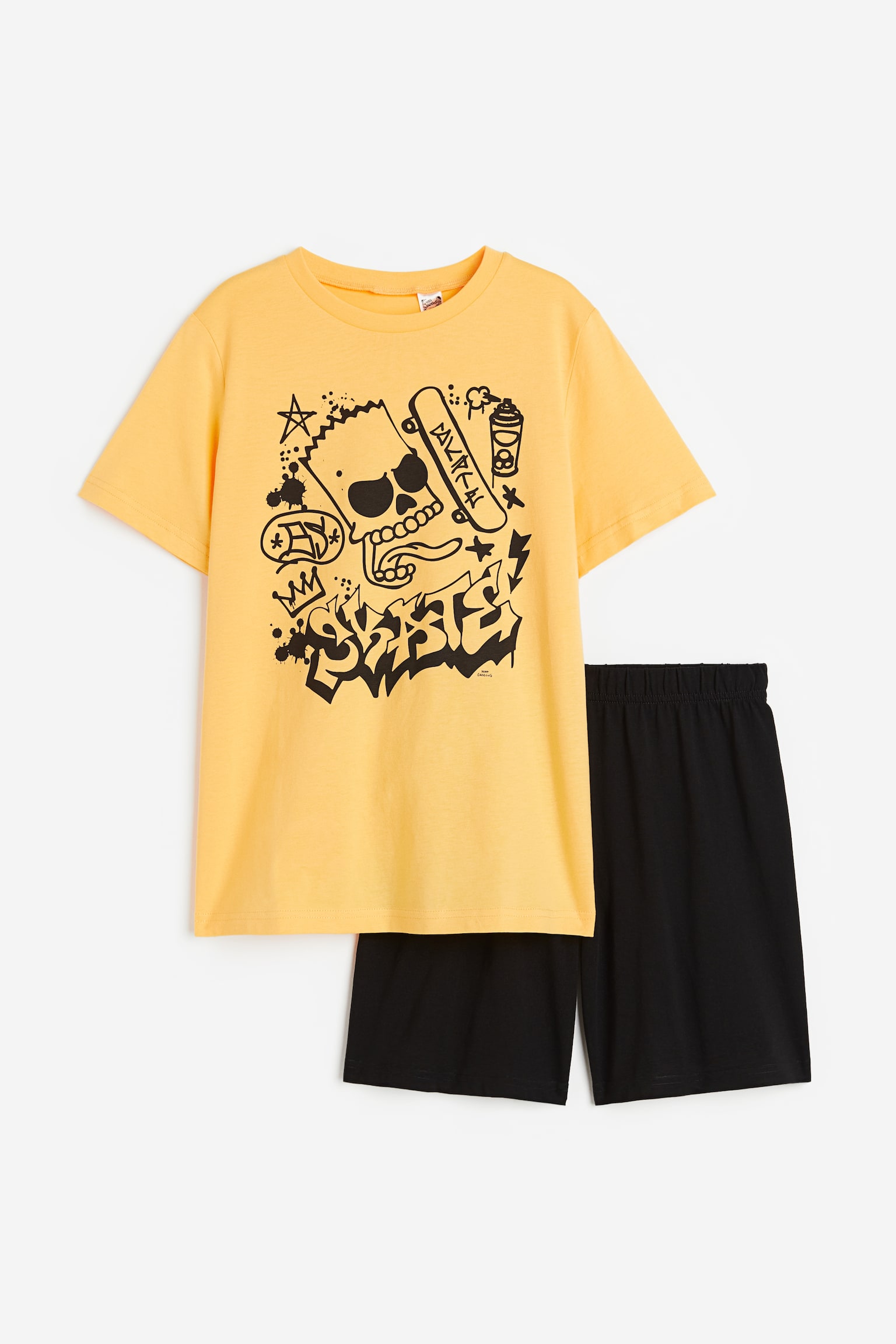 Pyjama T-shirt and shorts - Yellow/The Simpsons/Black/PlayStation - 1