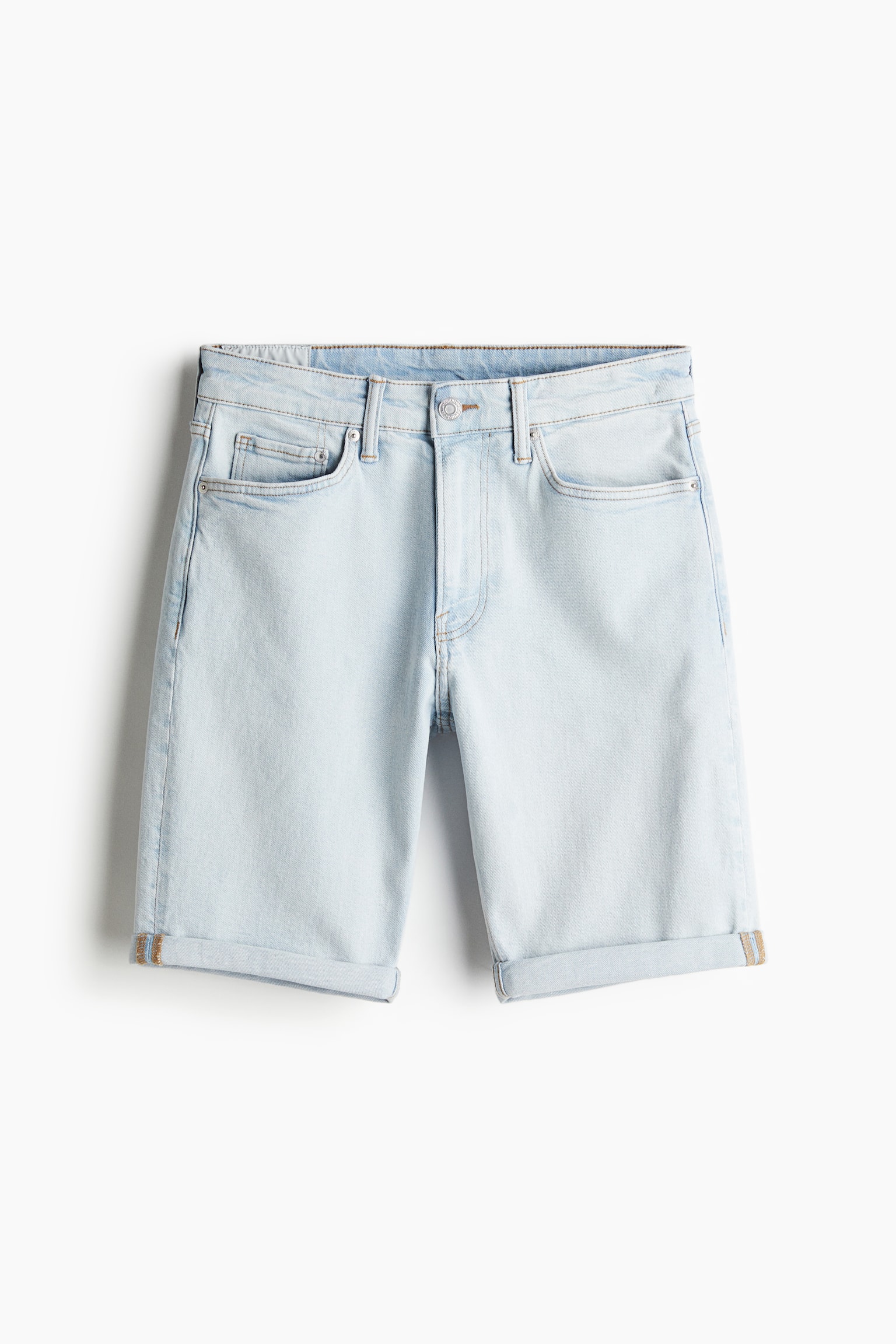 Slim Denim shorts - Light denim blue/Black/Denim blue - 2