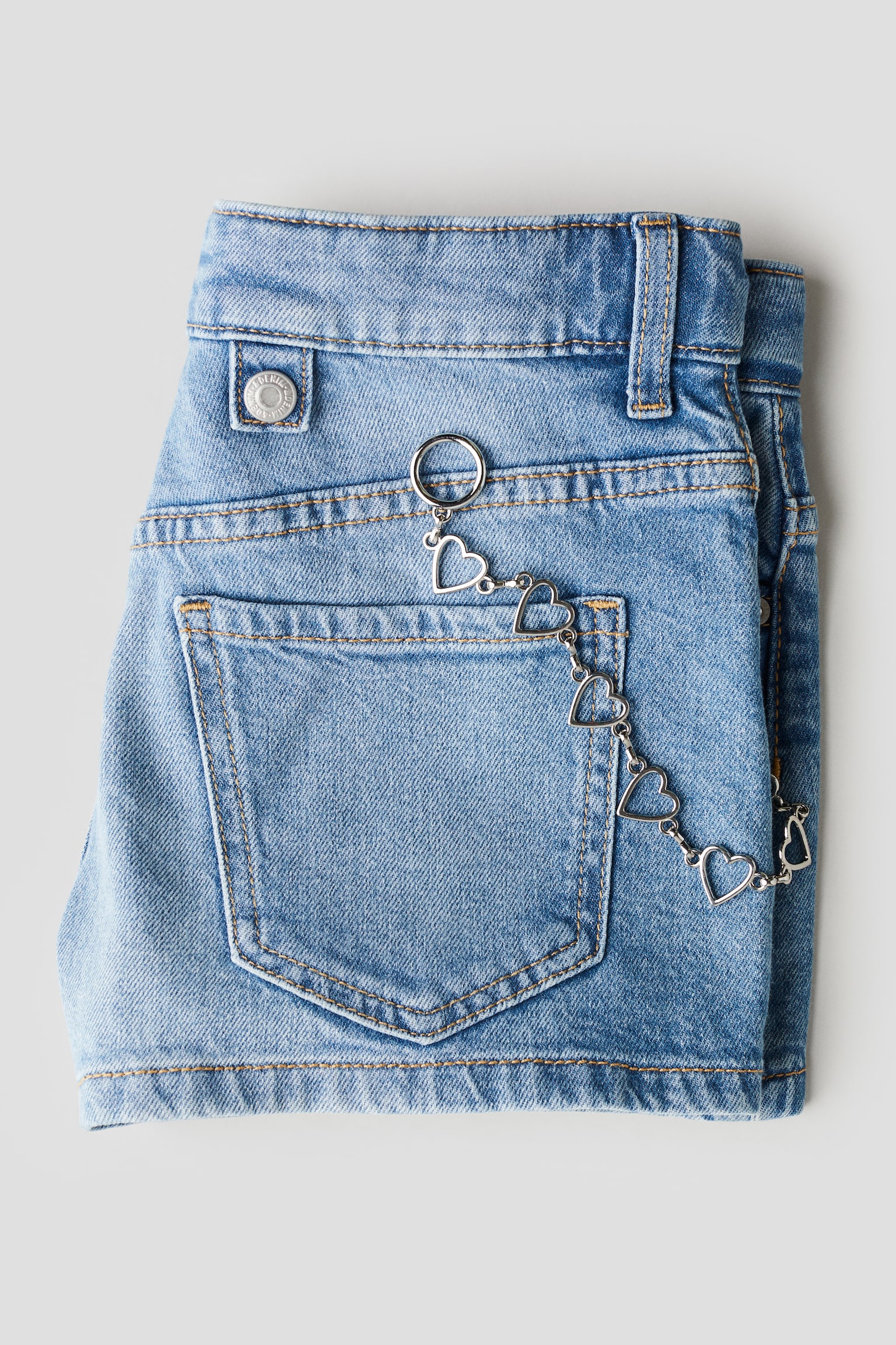 Relaxed Fit Denim Shorts - Denim blue/Light denim blue/Dark denim blue/stars - 3