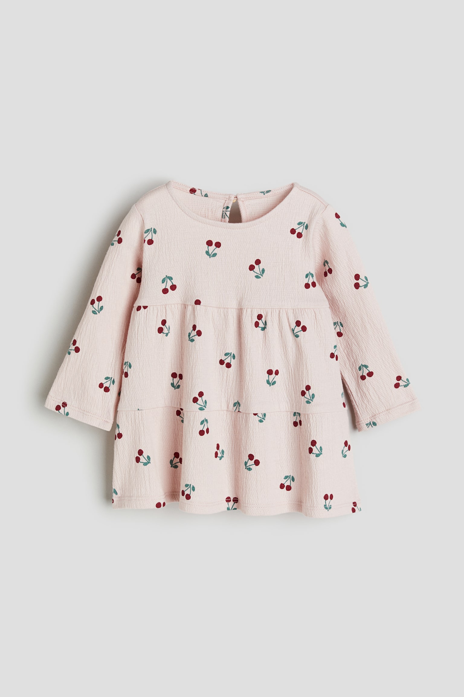 Patterned jersey dress - Light pink/Cherries - 1