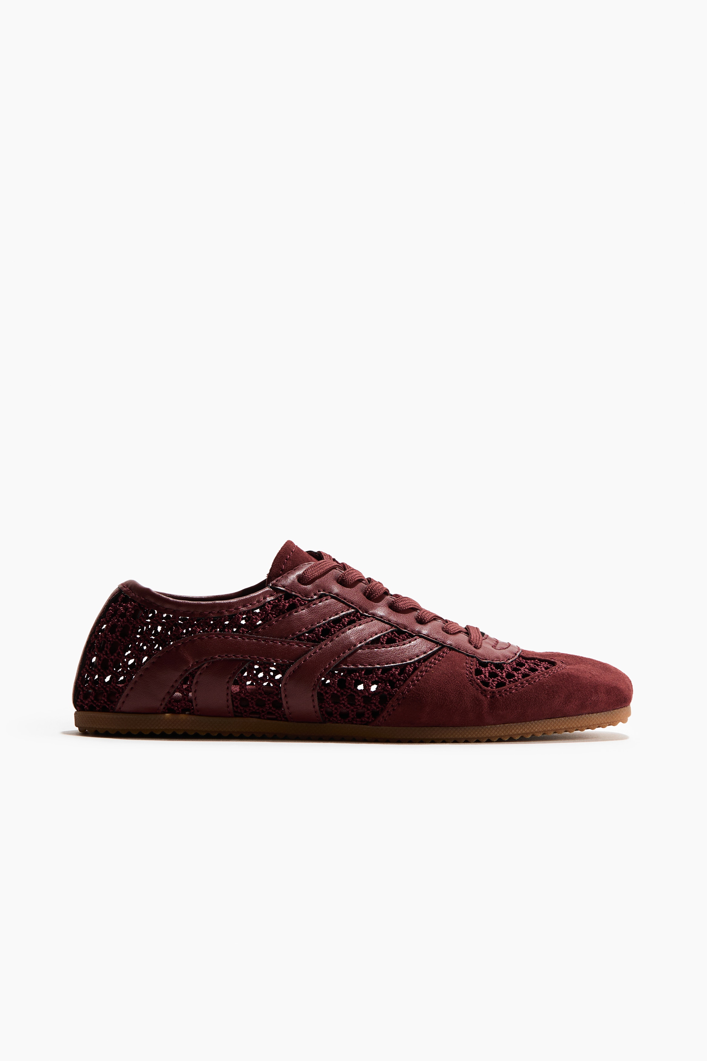 Sneakers façon crochet - Bordeaux