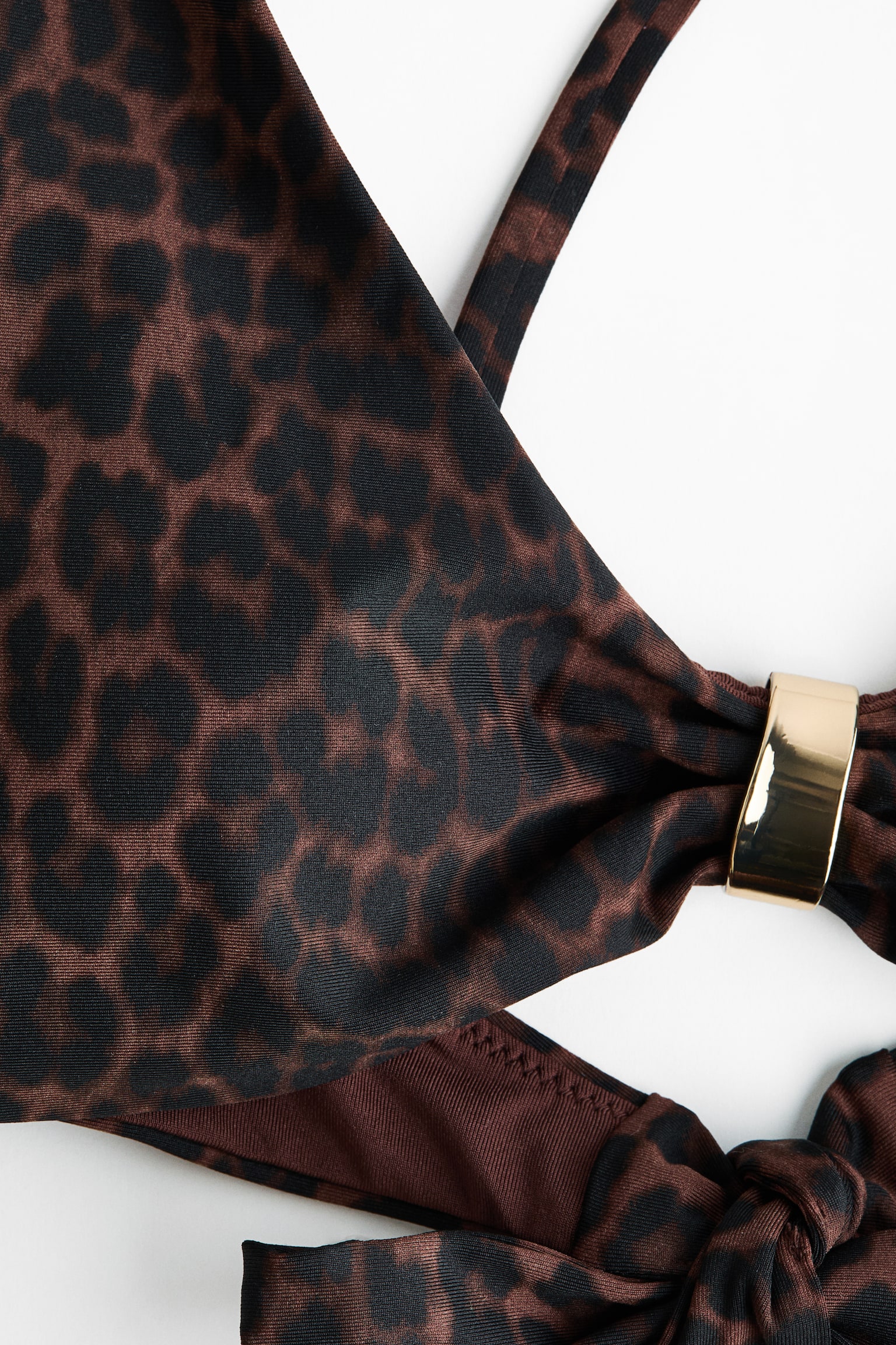 Padded bikini top - Dark brown/Leopard print/Green - 4