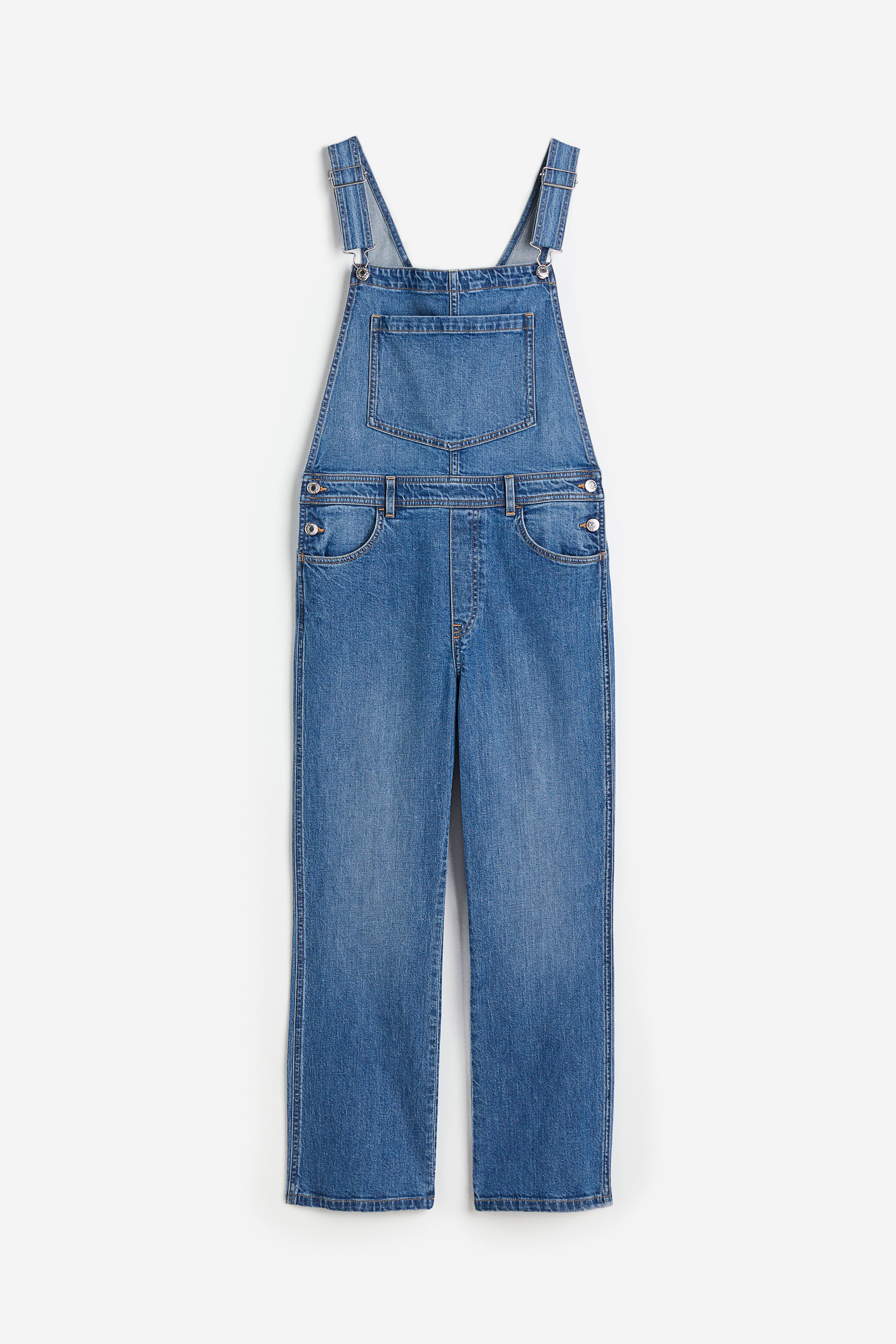 Womens cropped denim deals overalls