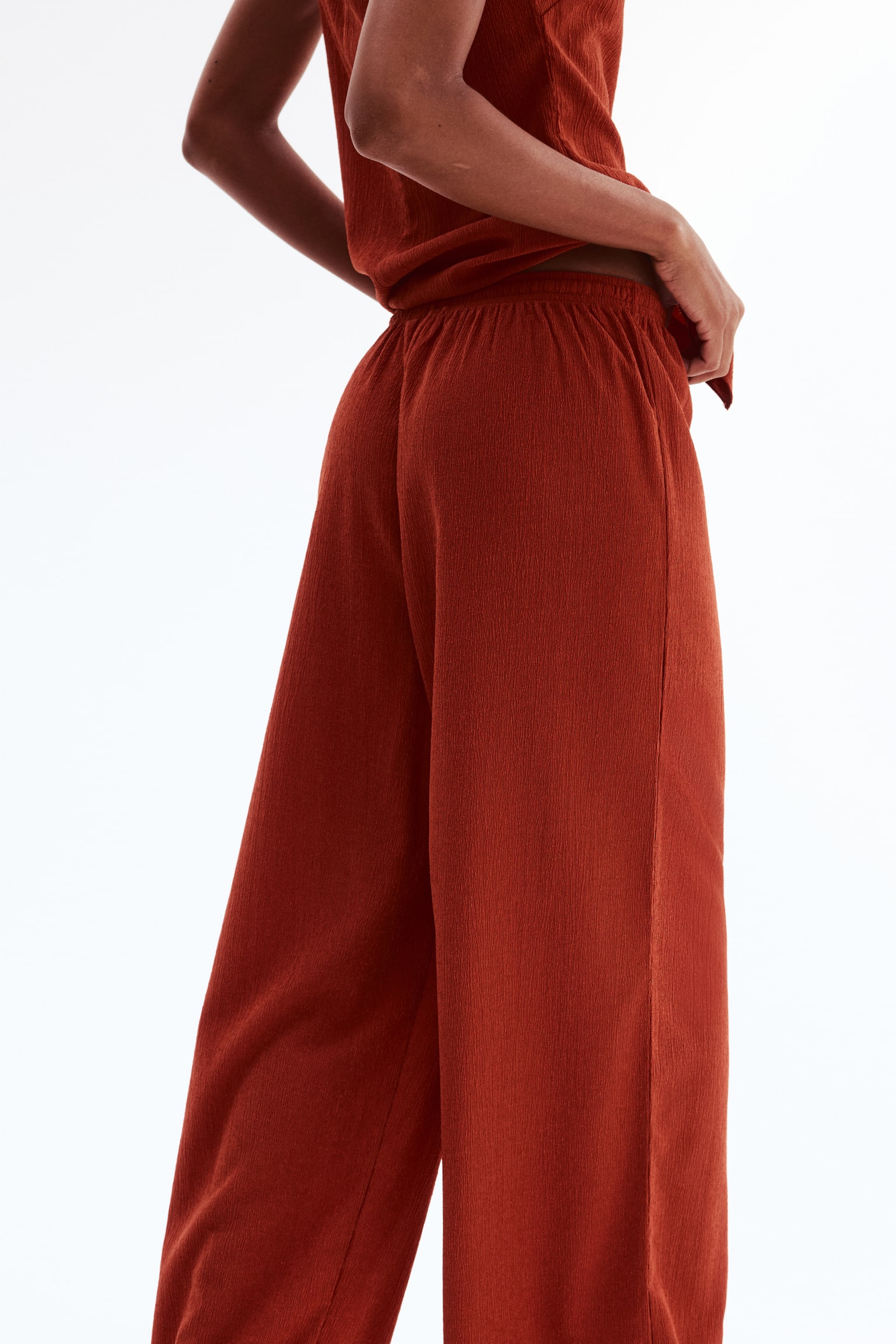 Pantalón en punto texturizado - Anaranjado quemado/Crema/Franjas/Café teja/Café oscuro/Diseño - 3