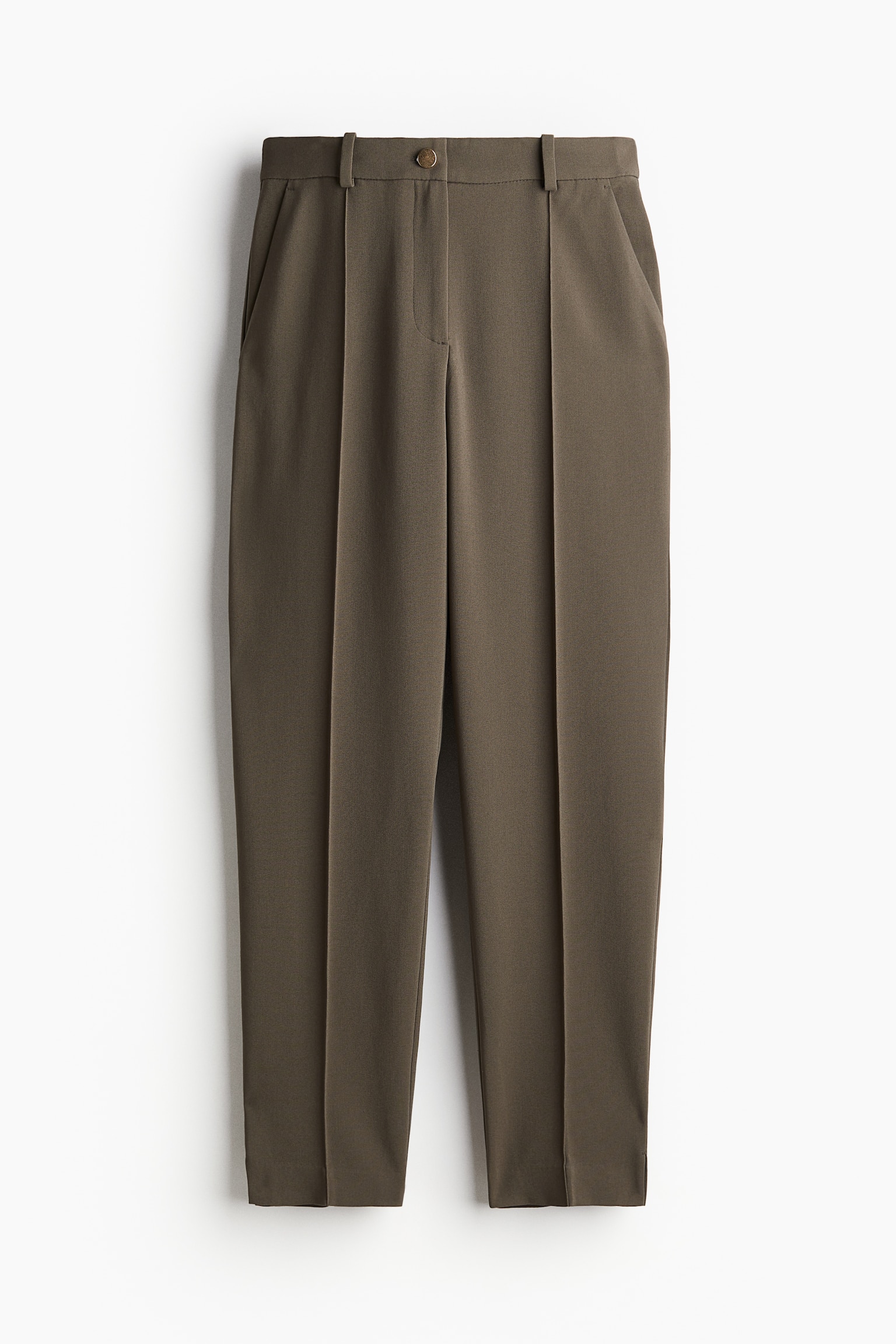 Tapered tailored trousers - Dark khaki green/Black/Dark beige - 2