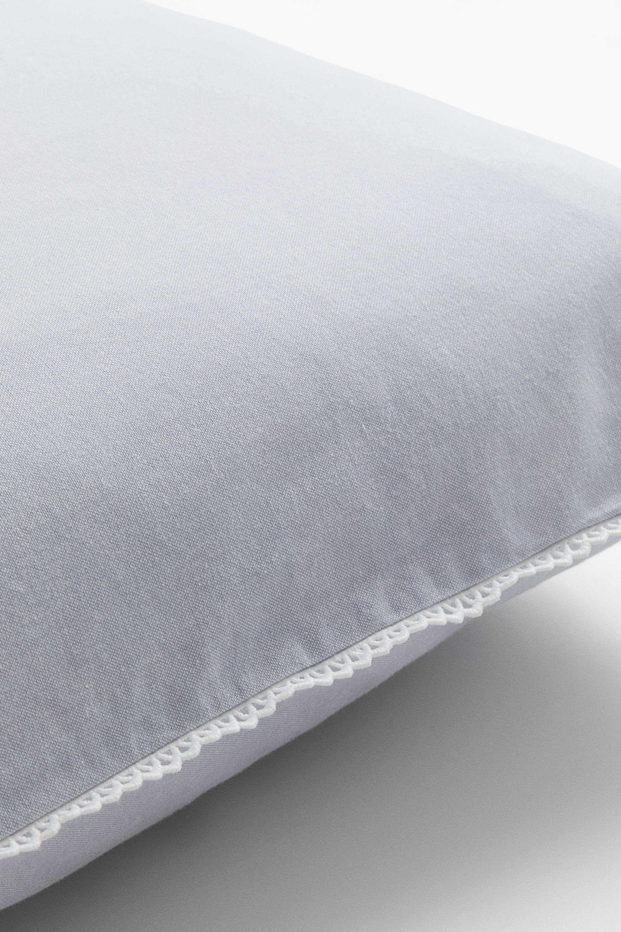 Embroidered-Detail Cotton Pillowcase