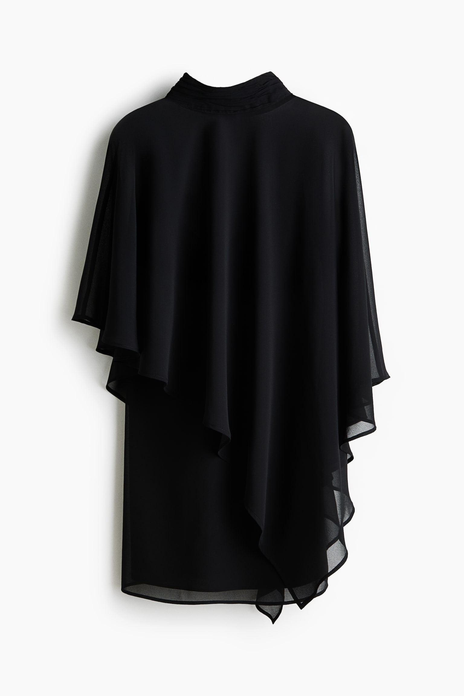 Cape-layered dress - Black - 2