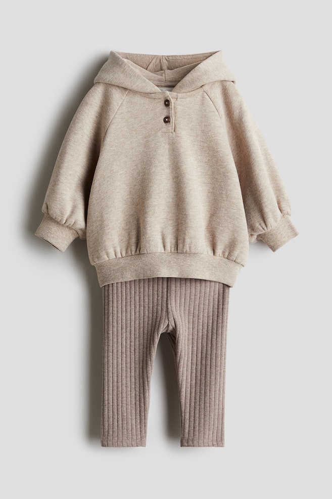 2-piece cotton set - Beige - 1