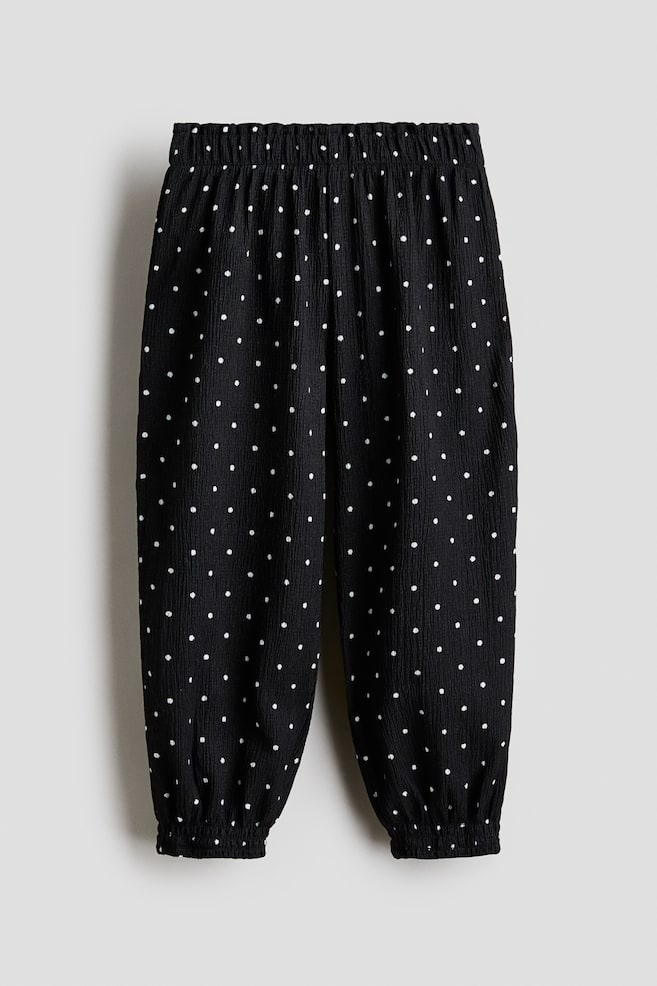Textured Jersey Pants - Black/dotted/Beige/striped - 1