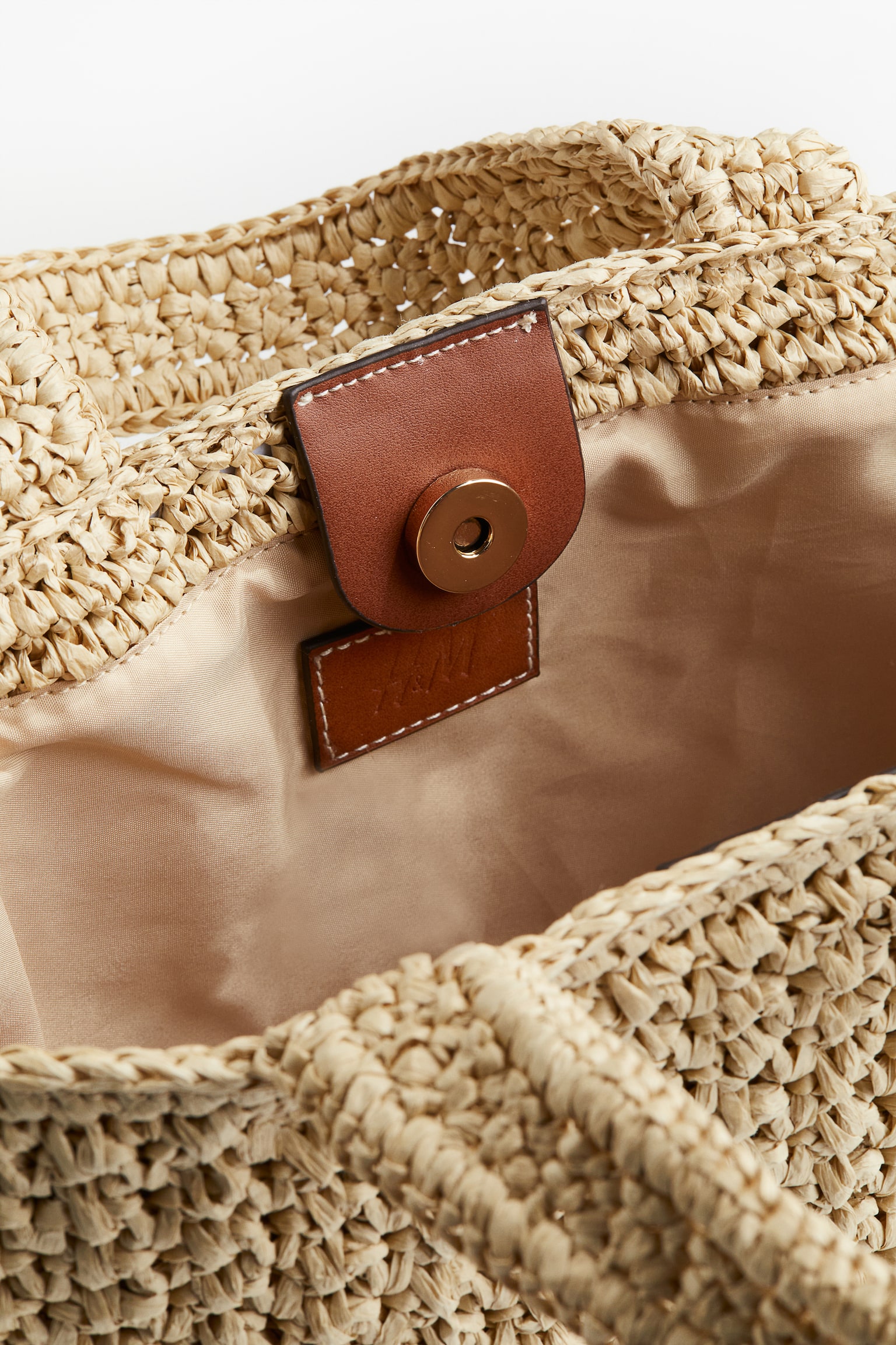 Straw crossbody bag - Beige - 4