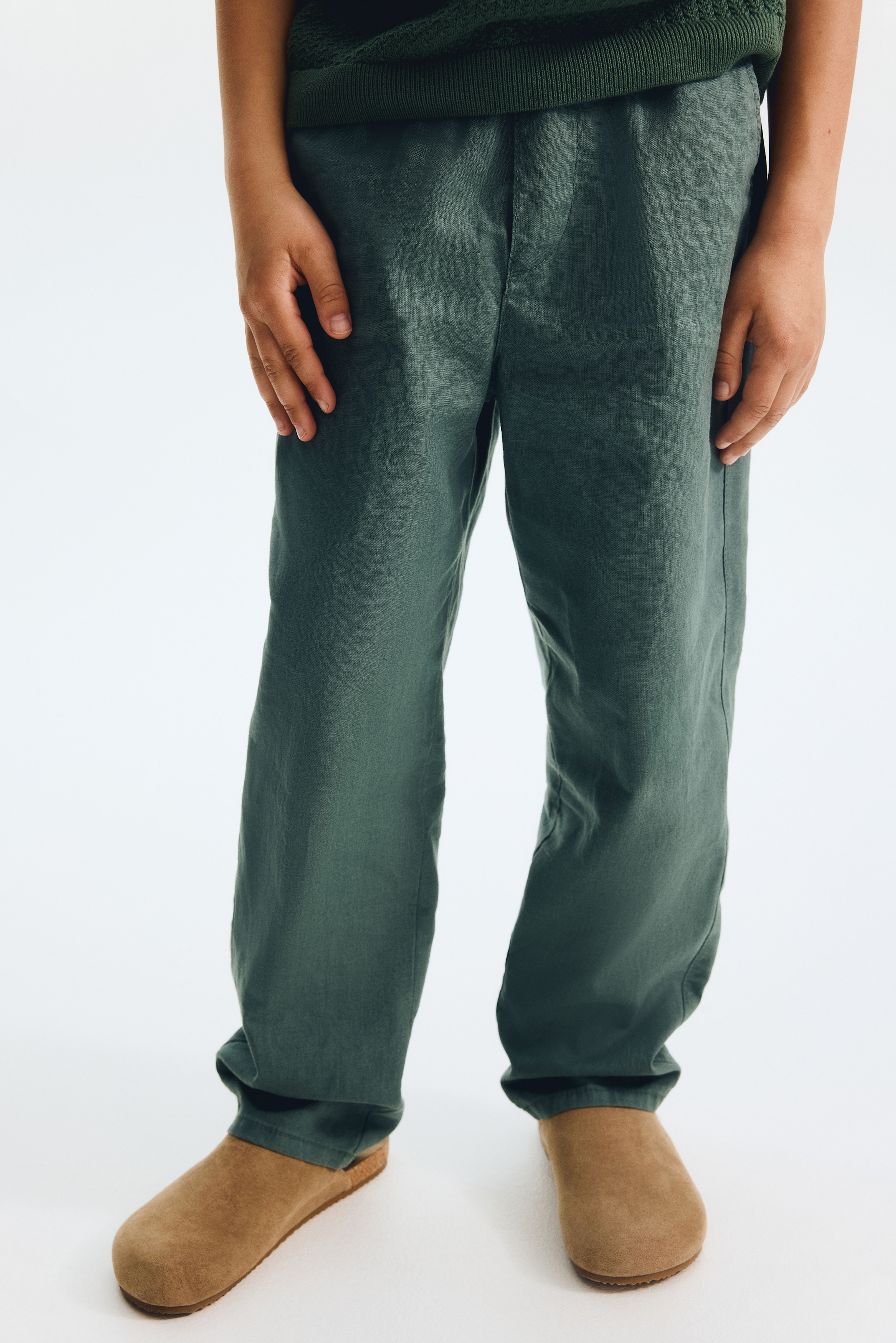 Linen-Blend Pants
