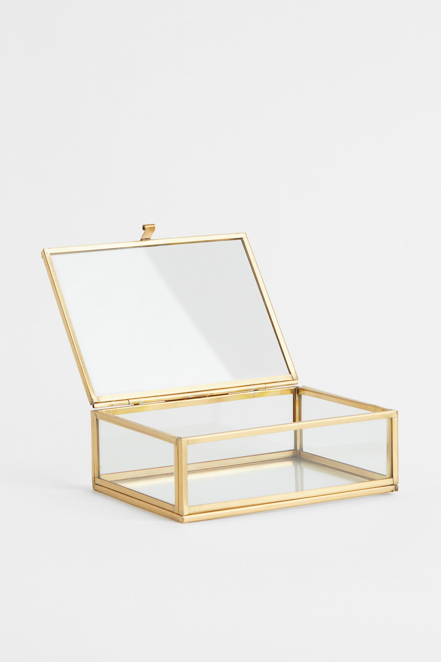 Clear Glass Box - Gold-colored