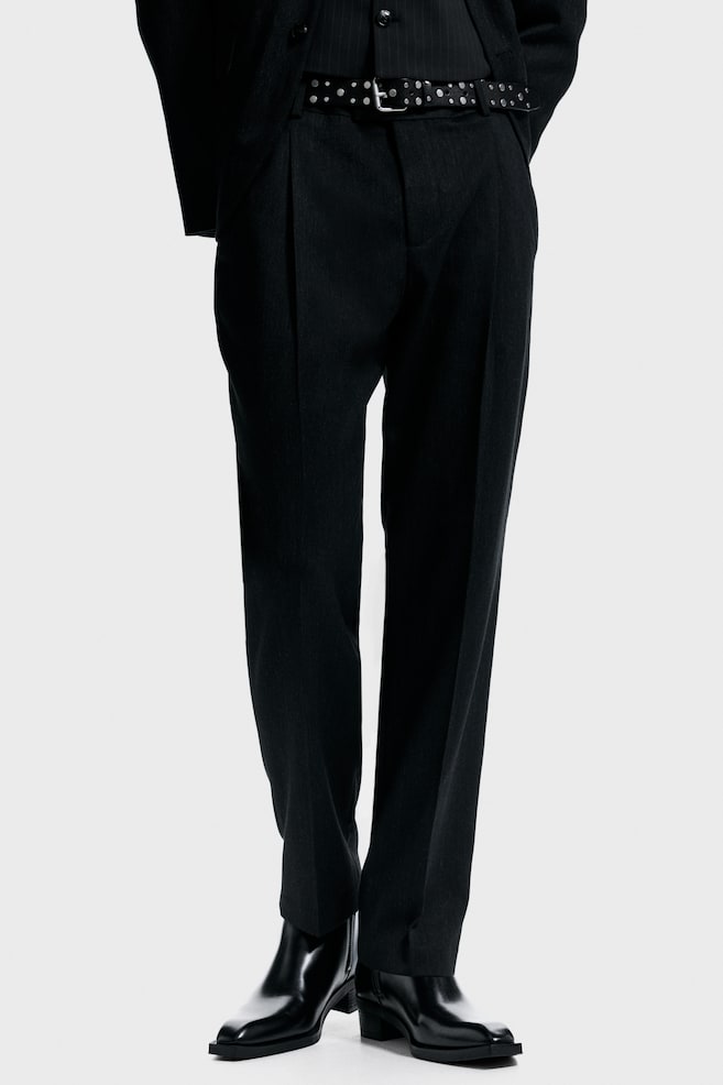 Regular-Fit Suit Pants-Black melange - 3