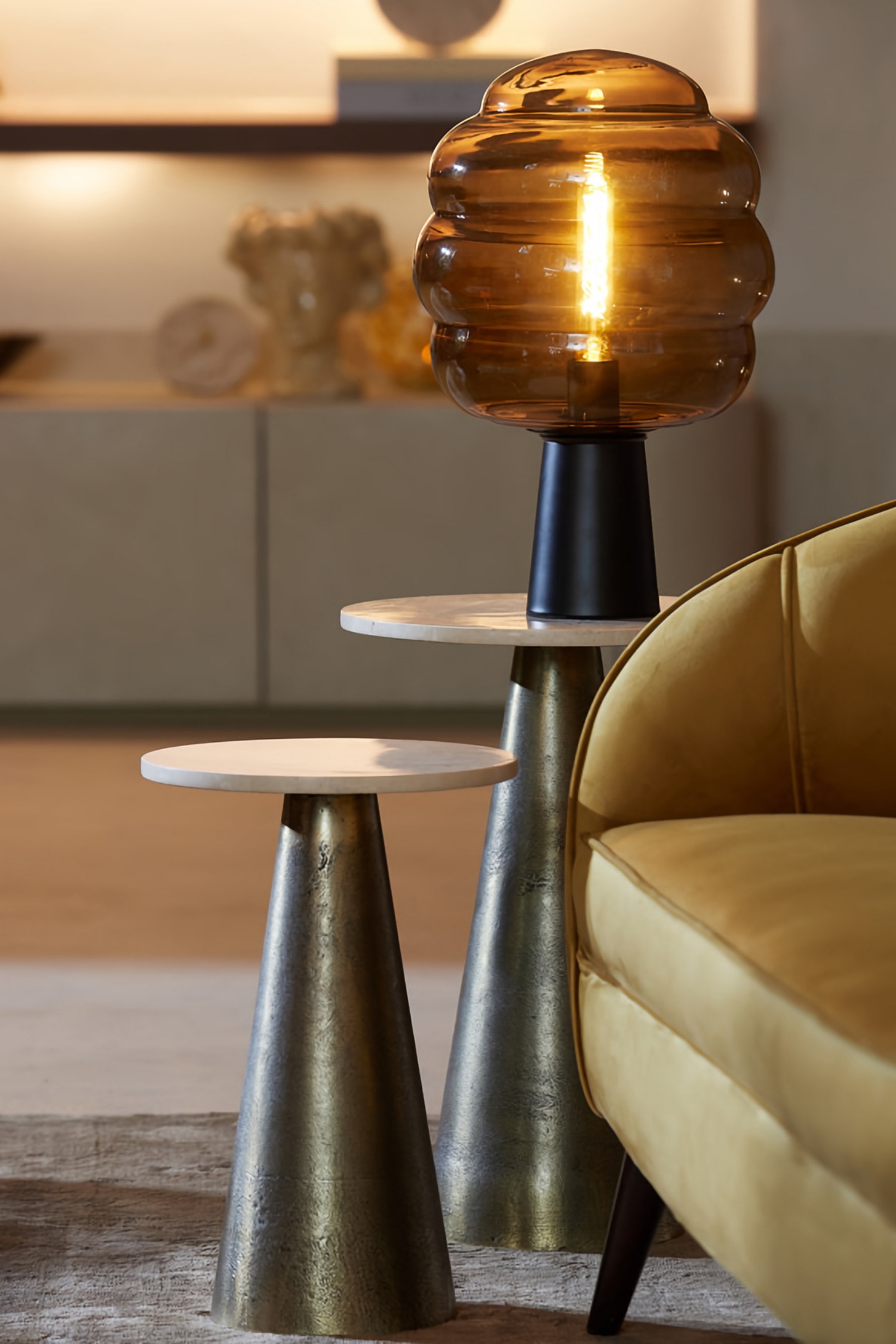 Ynez Side Table - Antique Bronze