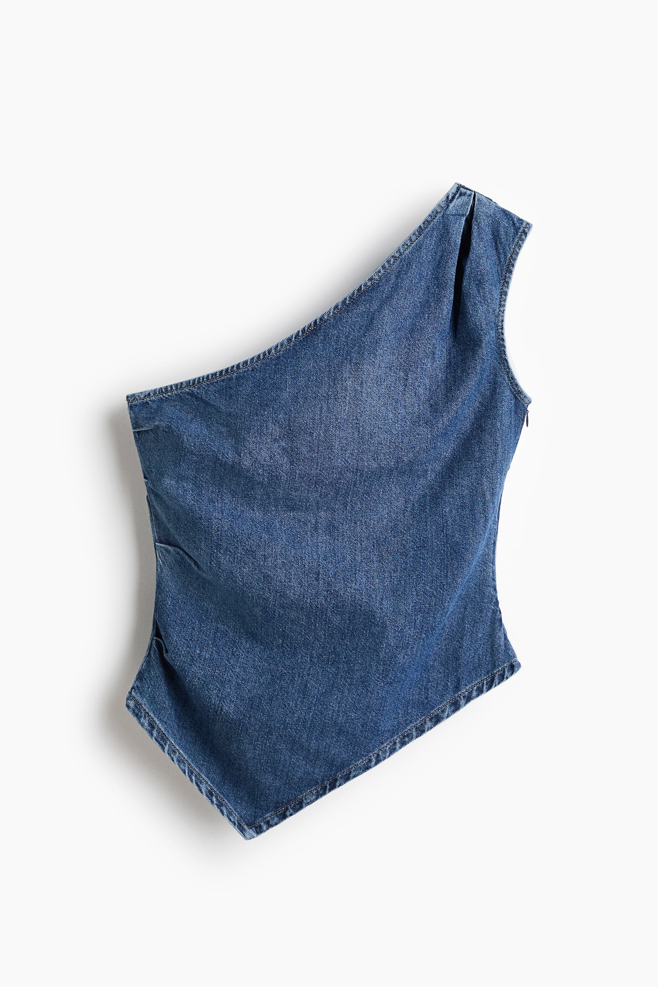 Denim One-Shoulder Top