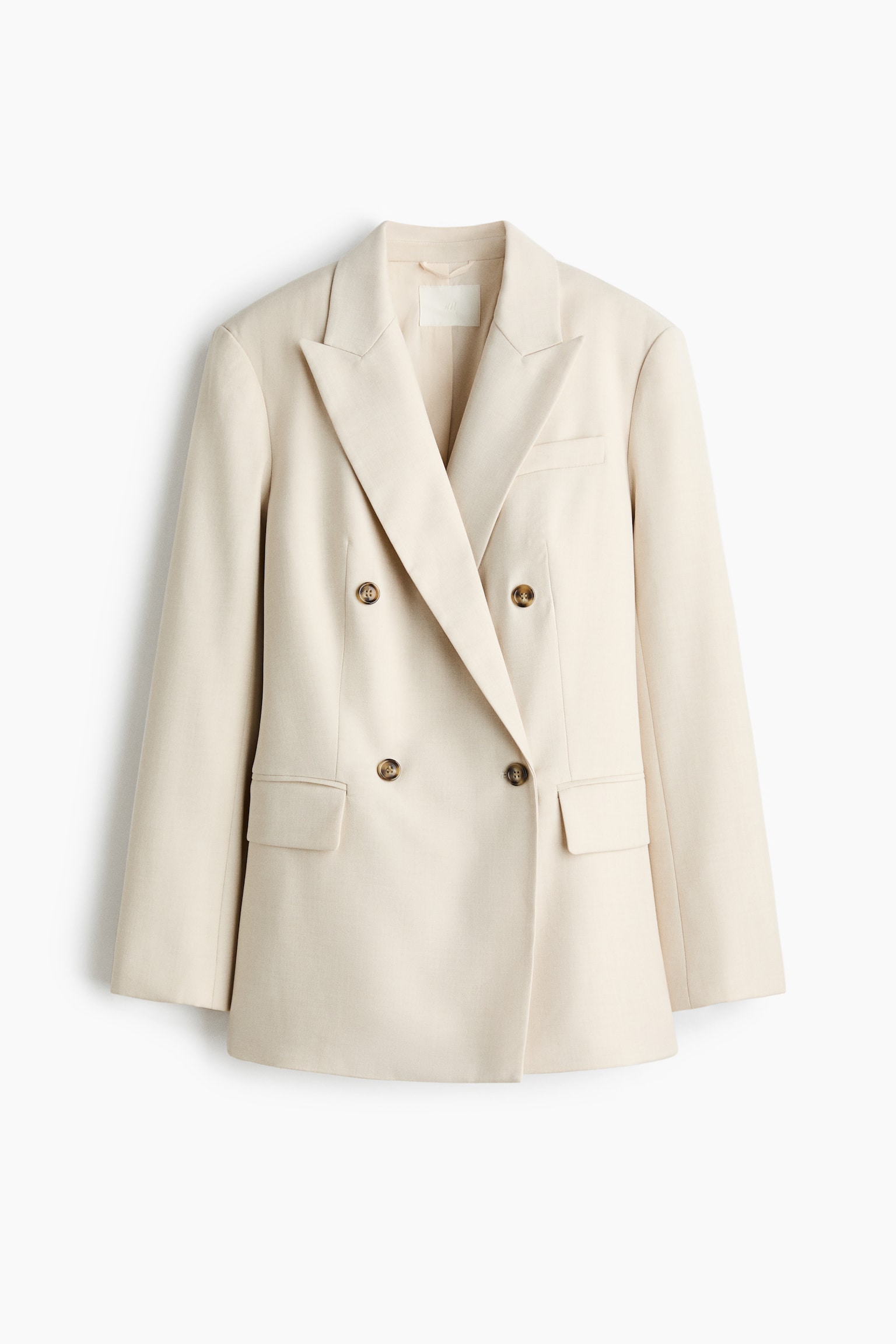 בלייזר עם כפתרה כפולה - בז' בהיר/ורוד בהיר - 2