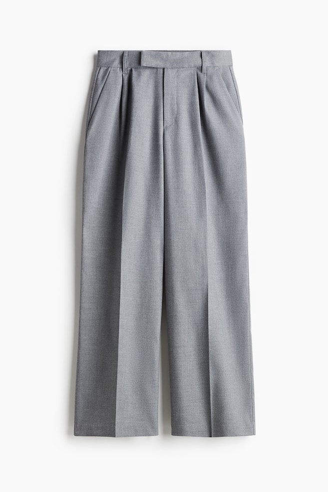 Tailored trousers - Light grey marl/Greige/Black - 1