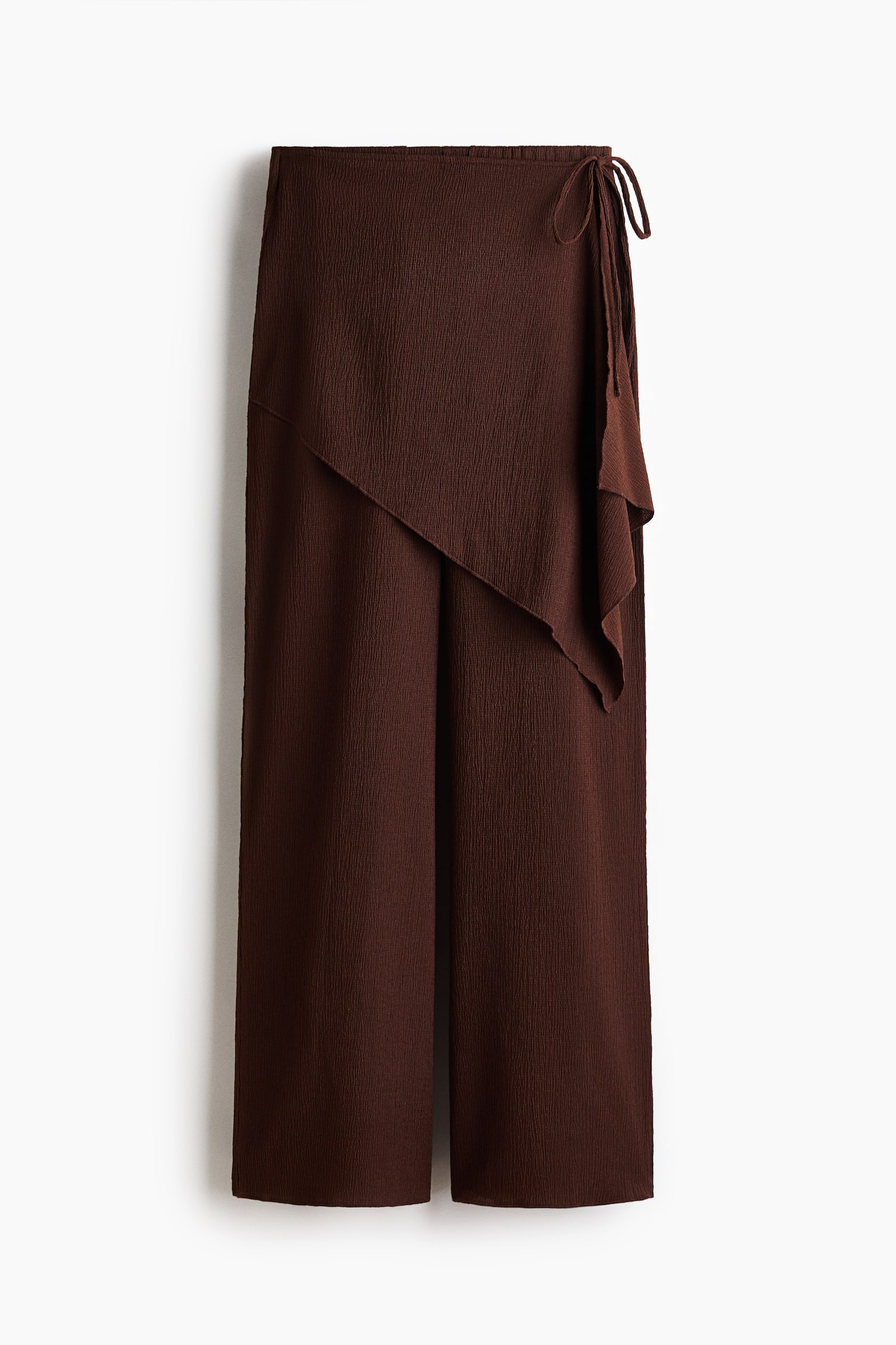 Wide wrap-detail trousers - Brown