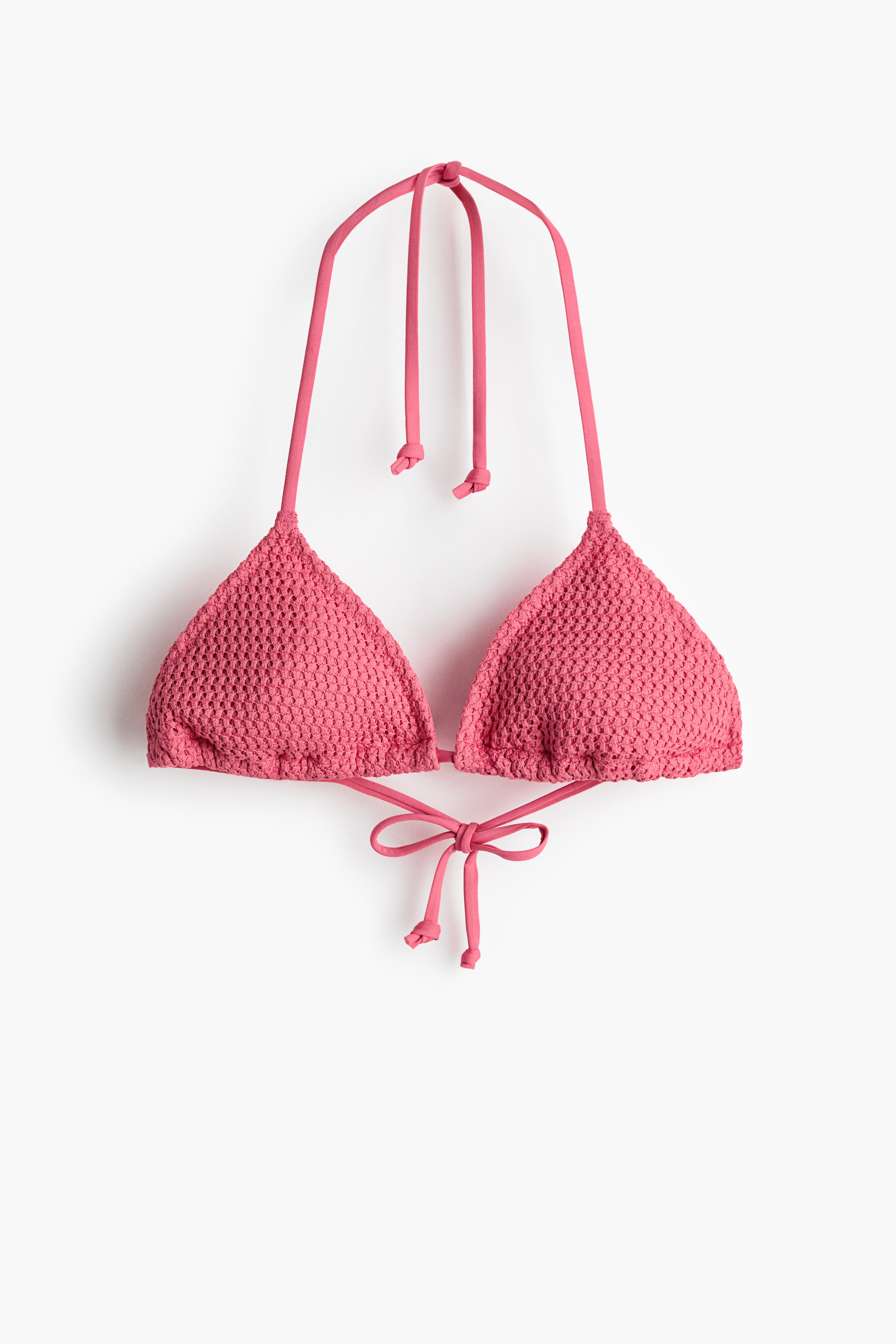 Padded triangle bikini top - Pink/Dark brown/Black/Polka dot