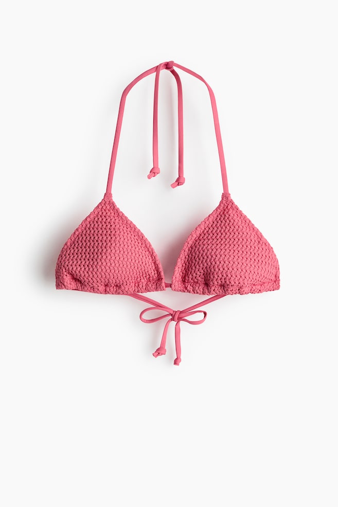 Haut de maillot triangle paddé - Rose/Noir/pois - 1