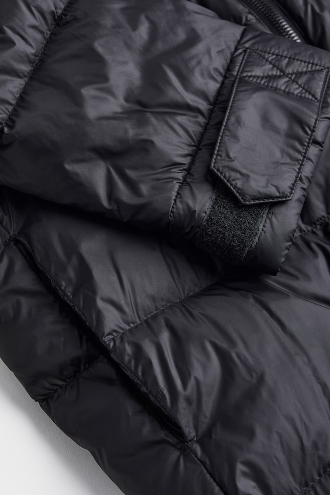 Knee-length down jacket - Black - 3
