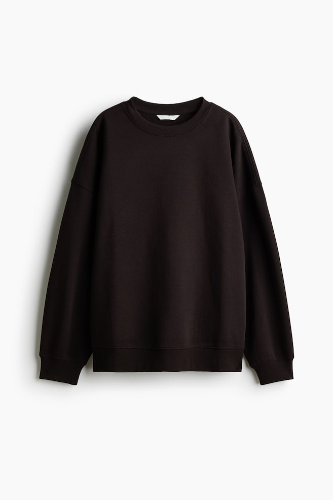 Oversized sweatshirt - Mørkebrun/Blågrøn/Sort/Lysegråmeleret/Mørk gråbeige/Vinrød/Støvet lys rosa/Muldvarp/Mørk muldvarp - 1