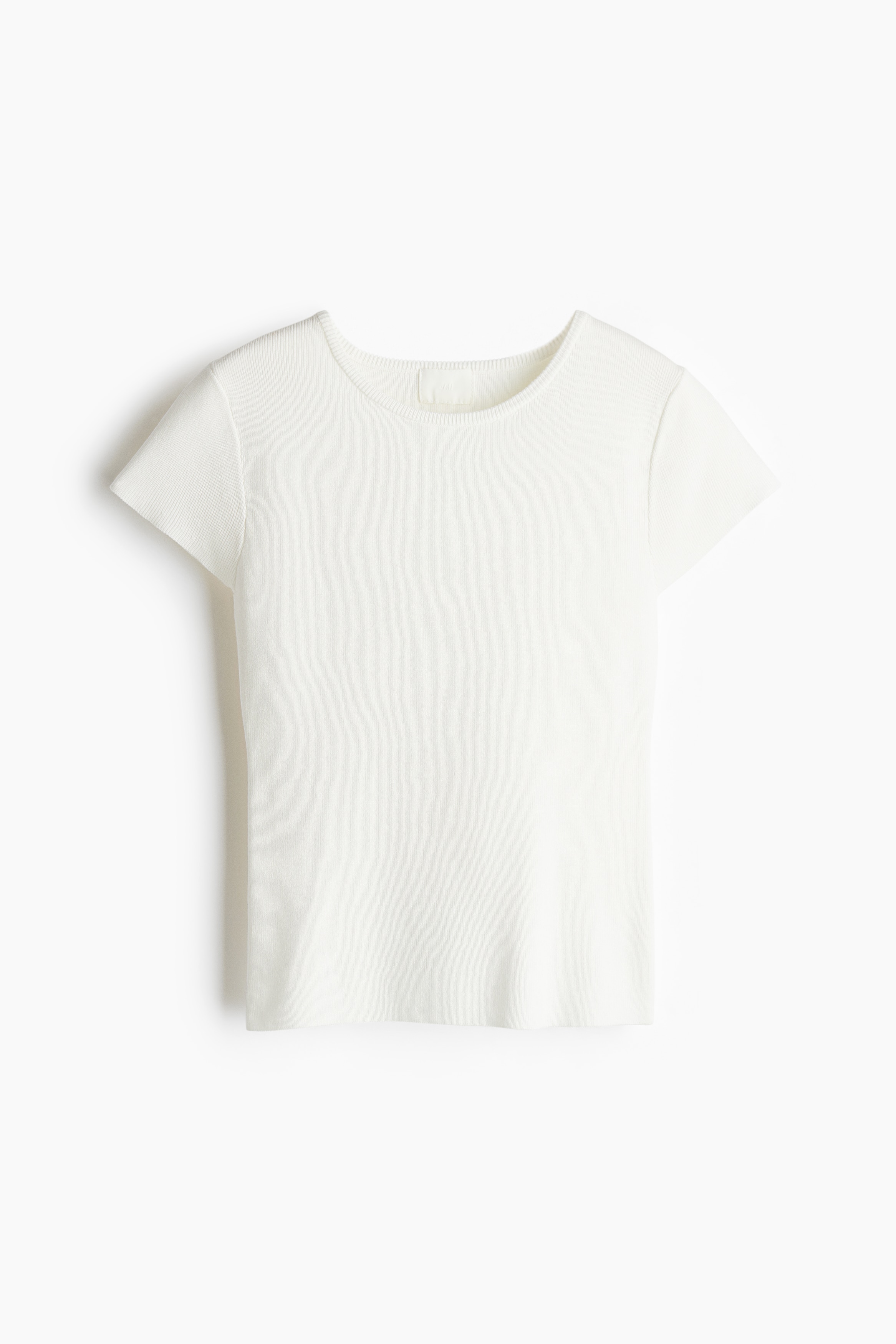 Fijngebreid T-shirt - Wit/Helderrood/Zwart/Roomwit/Roomwit