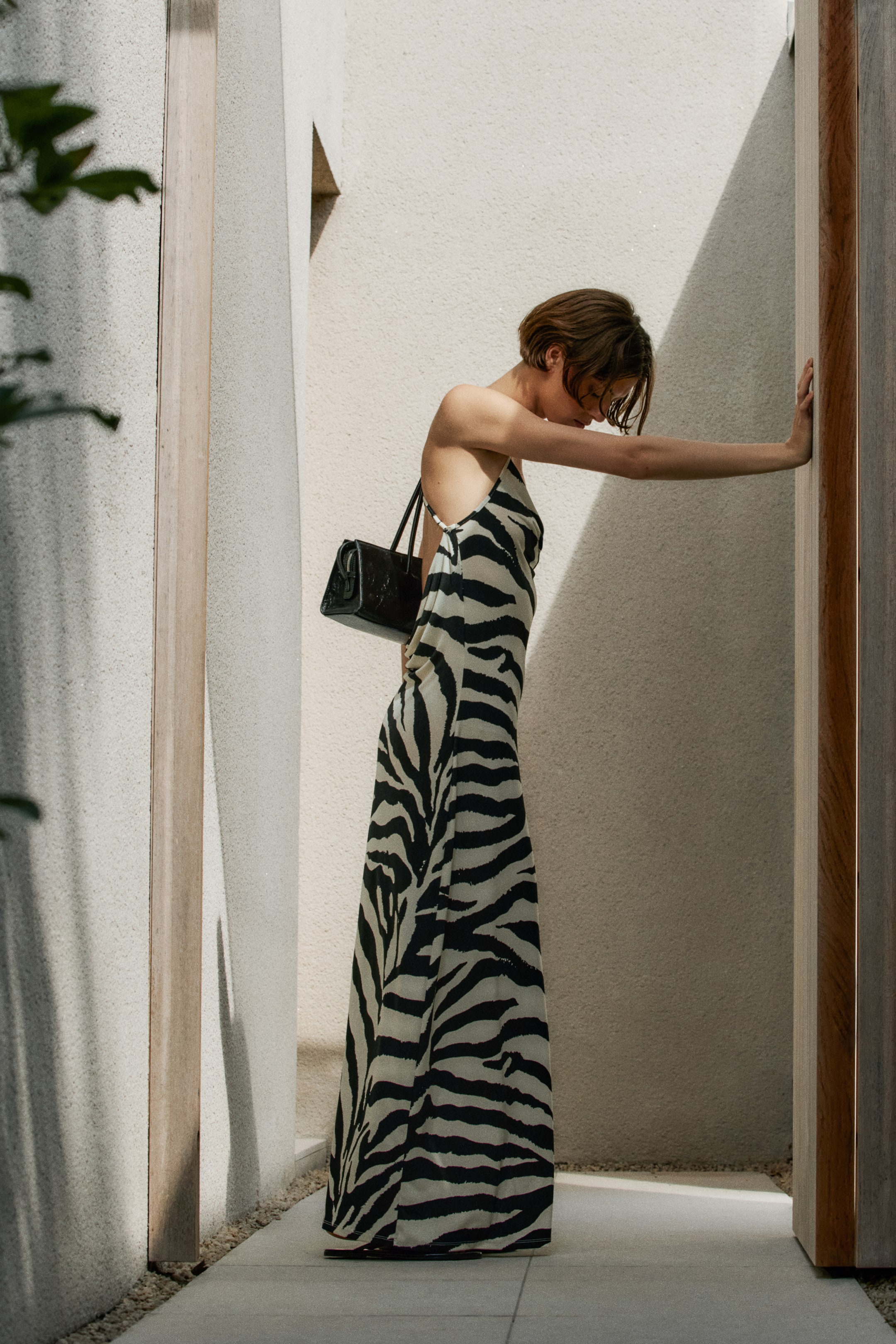Printed Cowl-Neck Dress