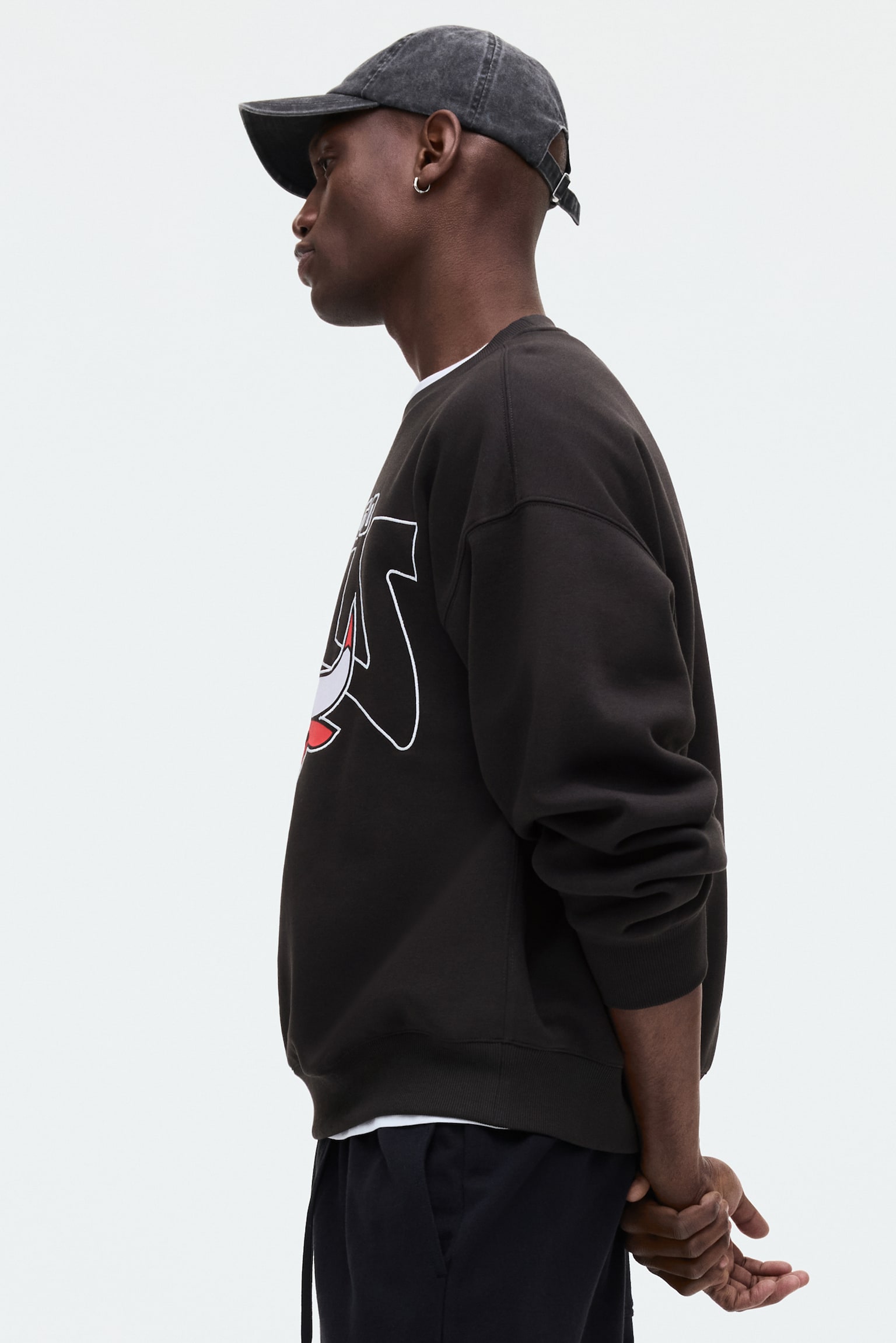 Sweat imprimé Oversized Fit - Noir/NBA/Bleu marine/NBA/Gris clair chiné/NBA/Vert/Keith Haring/Violet foncé/Snoopy - 8