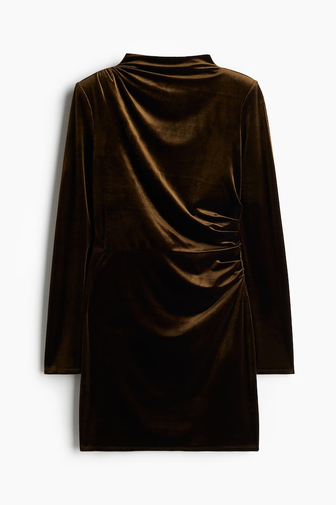 Shoulder-pad mini dress - Dark khaki green - 1