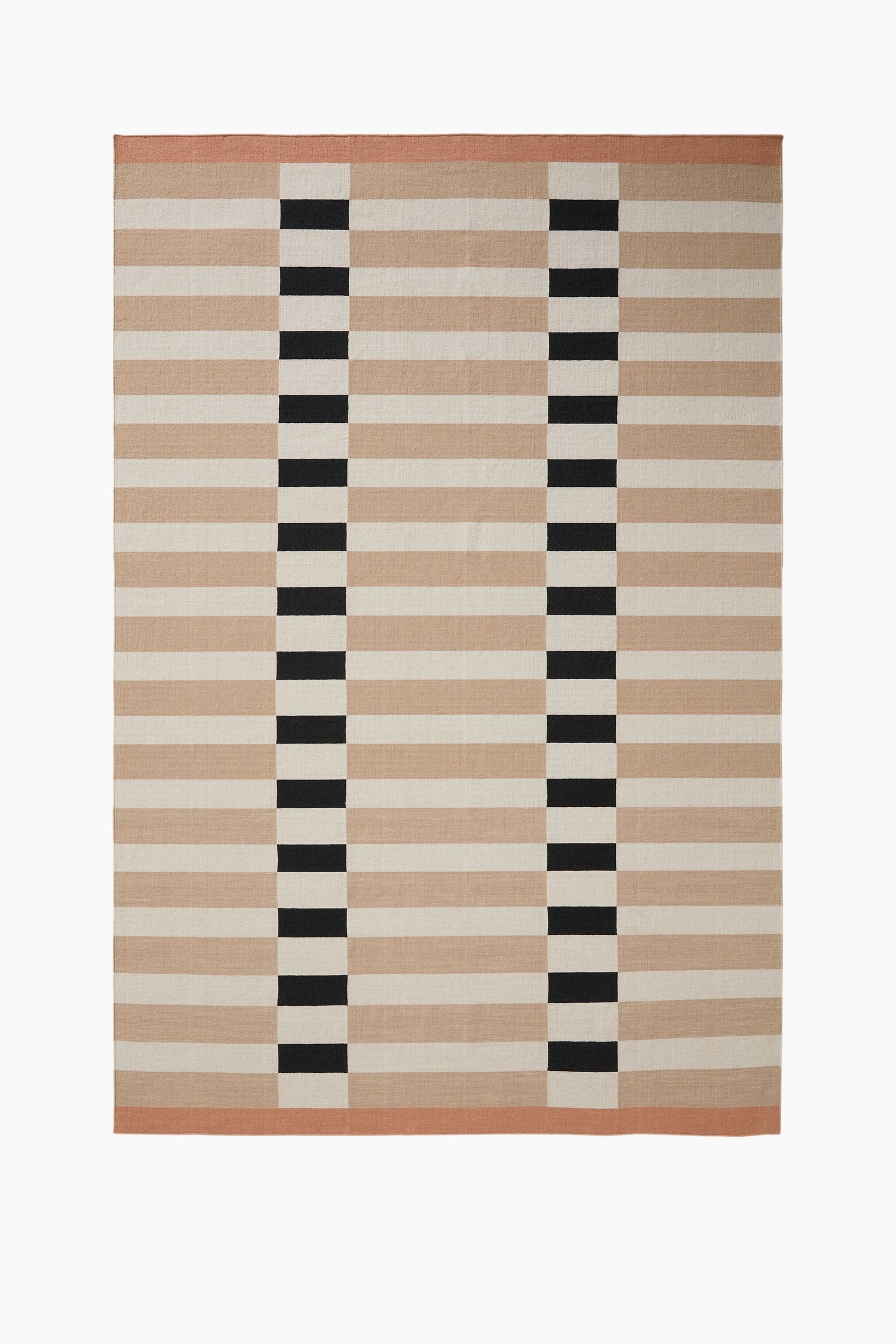 Plat Geweven Vloerkleed Judith - Beige/zwart