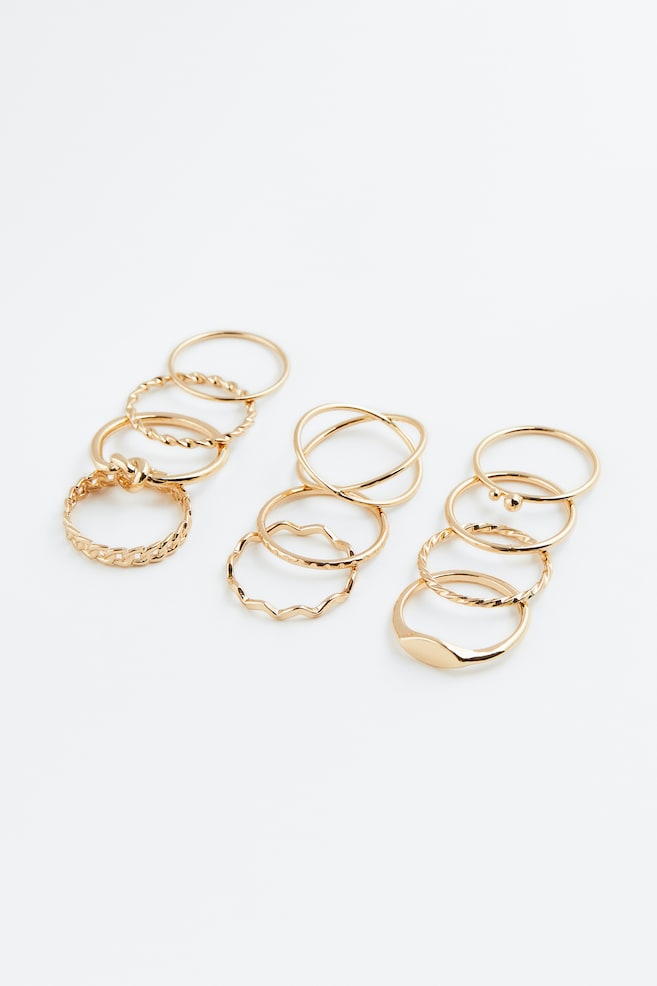 11-pack rings - Gold-coloured/Gold-coloured - 2