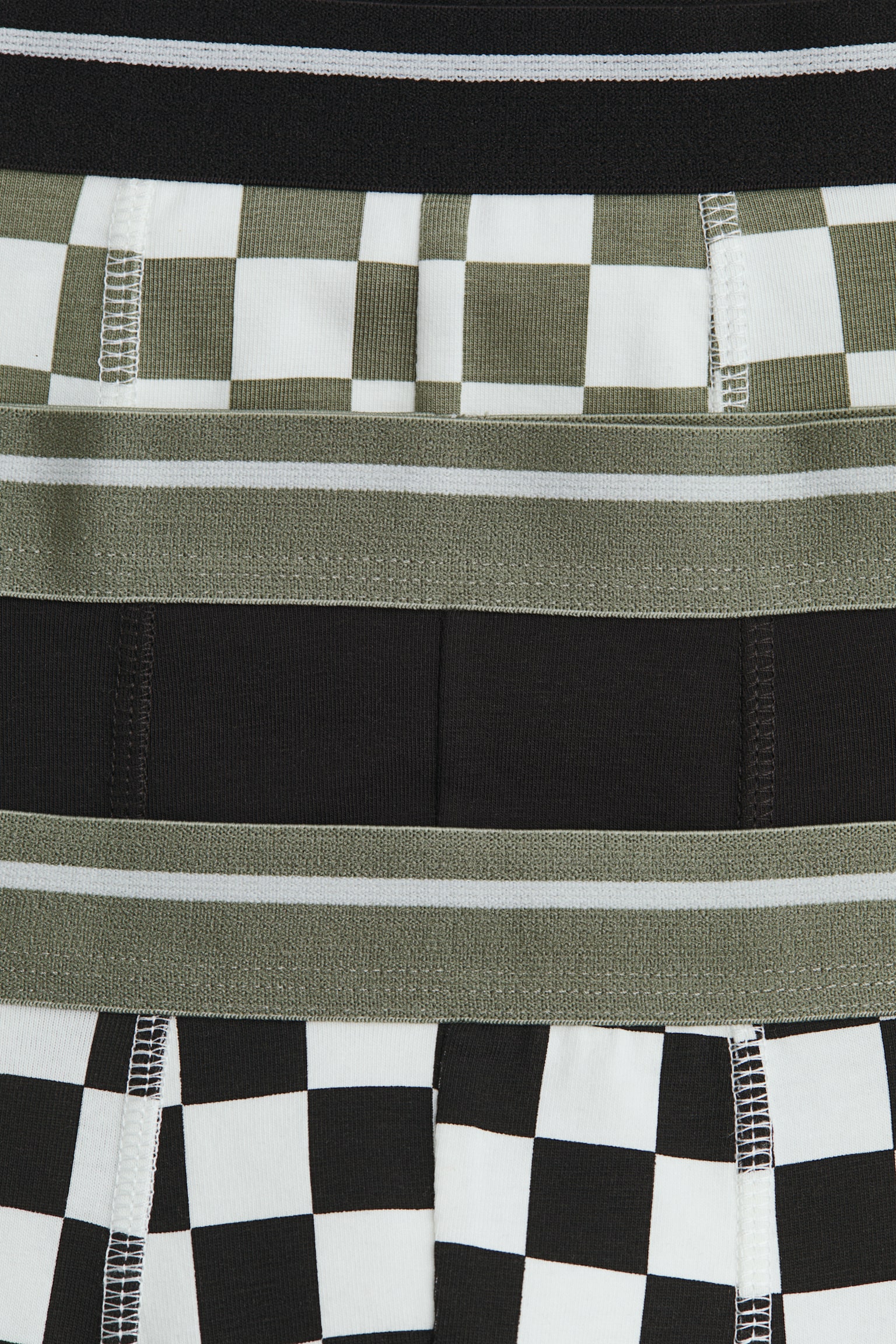 3-pack cotton trunks - Black/Checked/Black/Footballs - 2