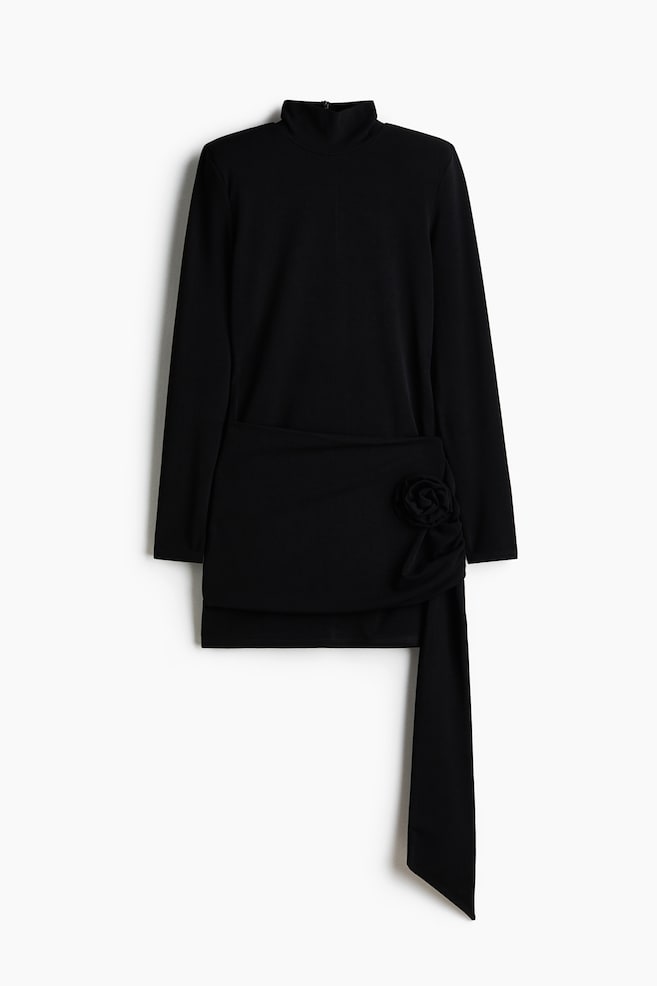 Shoulder-pad dress - Black - 1