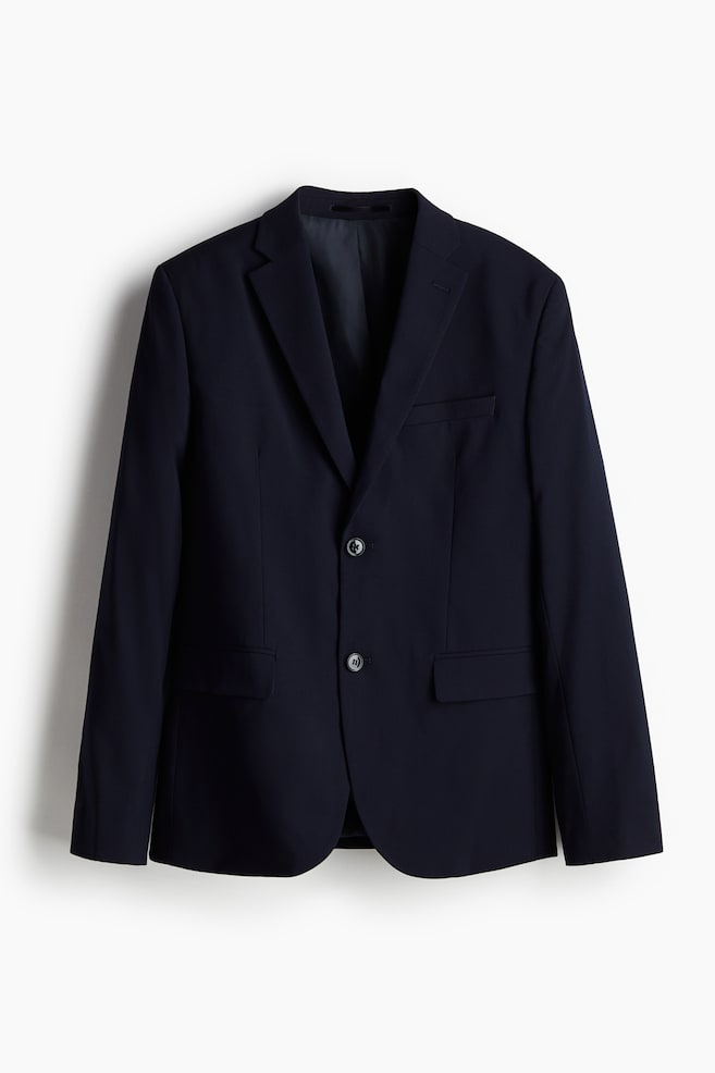Slim Fit Single-Breasted Jacket - Navy blue/Gray/Dark beige - 1