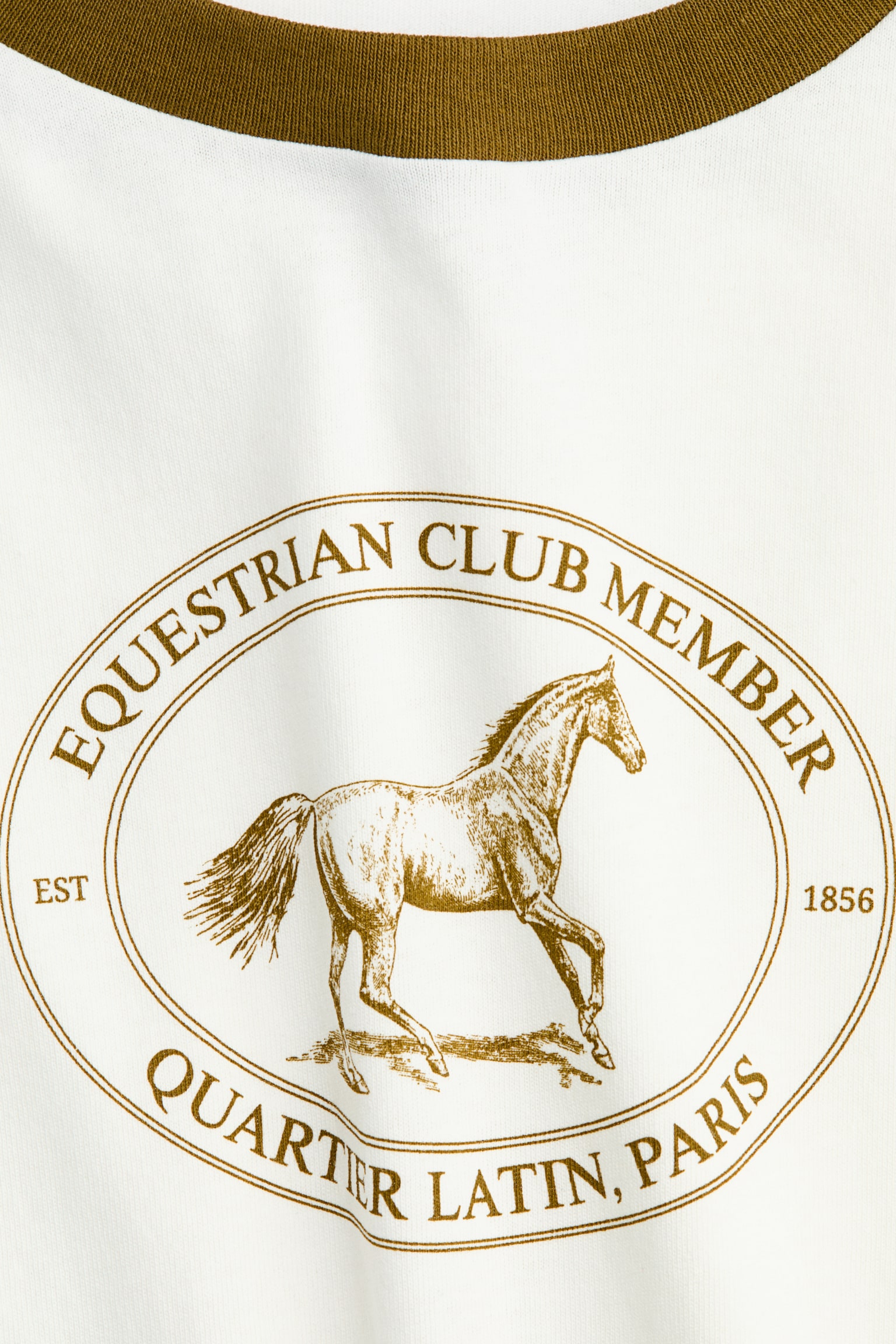 Áo thun cotton in hình - Màu trắng/Ngựa/Màu xanh tím than/Paris - 5