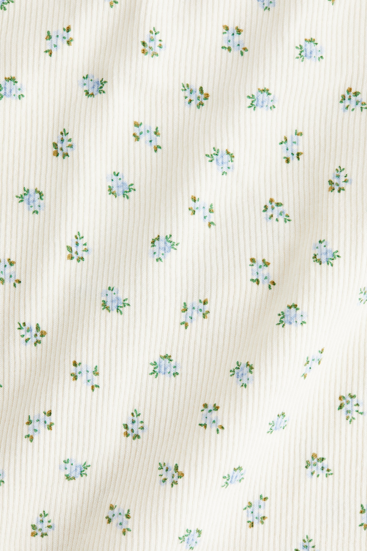 Áo thun gân nổi - Màu trắng/Hoa/Màu trắng/Kẻ/Màu trắng/Chấm bi - 3