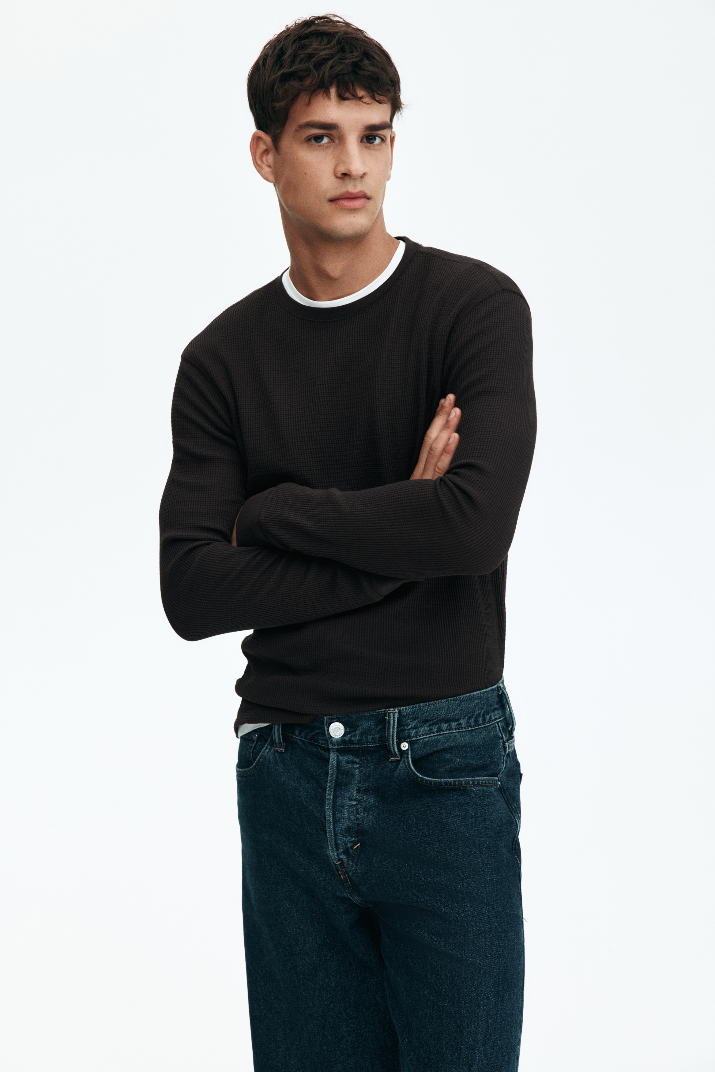 Slim Fit Waffled jersey top