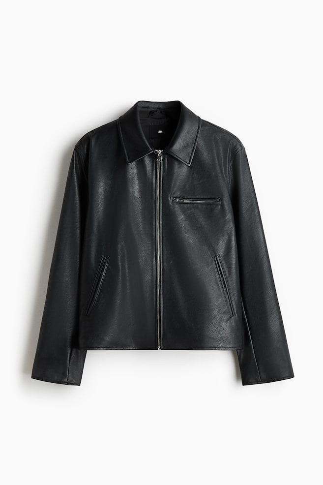 Collared jacket - Black - 1