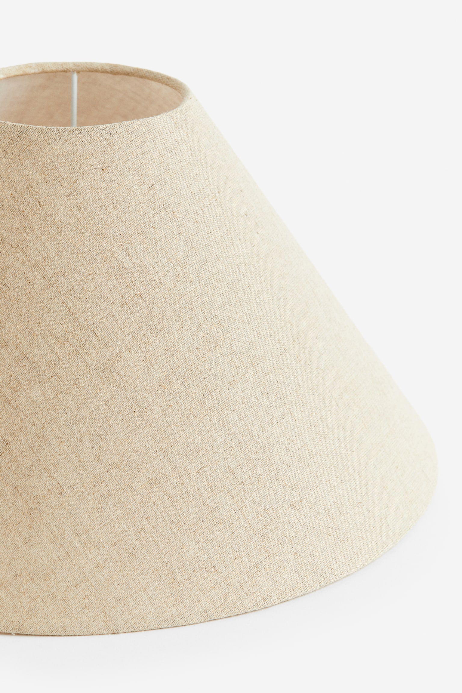 Large linen-blend lamp shade - Beige/White - 3