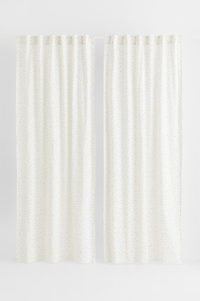 2-pack patterned cotton curtains - White/Spotted/Light beige/Spotted/White/Clouds/White/Rainbows/dc/dc - 4
