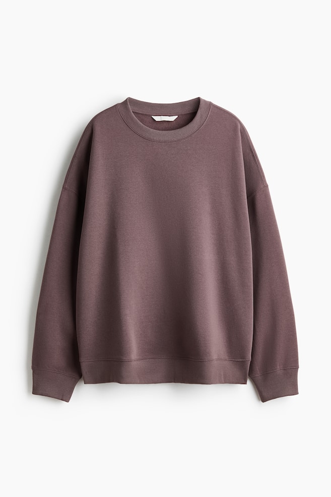 Oversized Sweatshirt - Dusty purple/Dark grey/Navy blue/Burgundy/Light gray melange/Black/Dark taupe/Light dusty pink/Black - 1