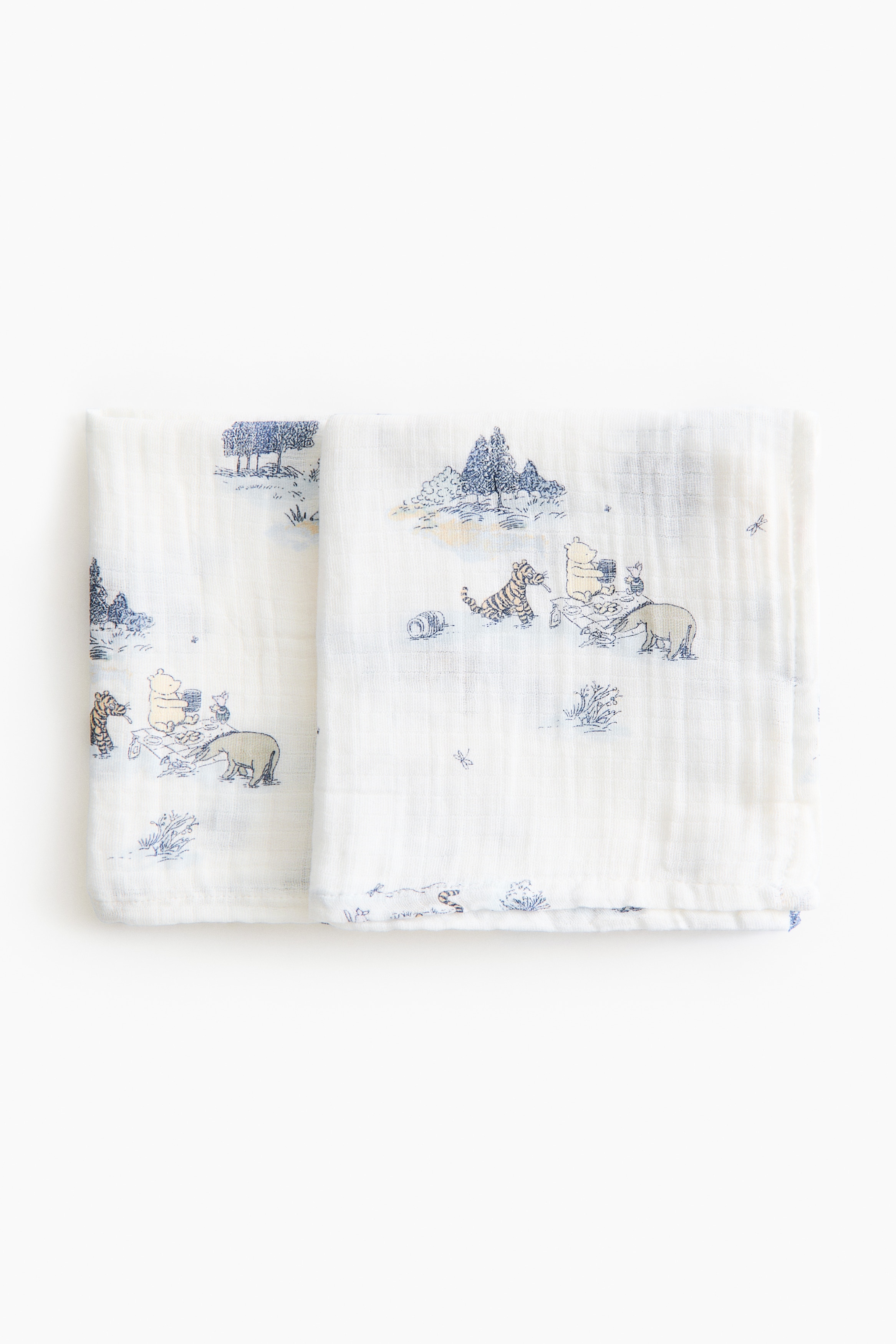 2-Pack Patterned Muslin Cloths - Light blue/Winnie the Pooh/Light green/Winnie the Pooh