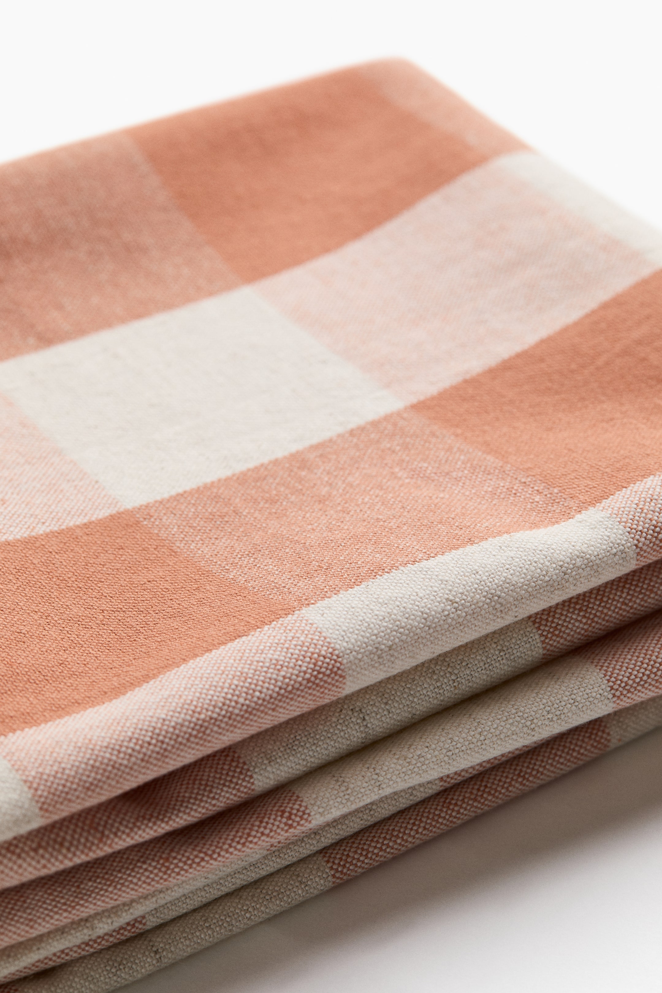 Voir une image plus grande: 2-pack linen-blend tea towels - Terracotta/Gingham check | H&M CA 3