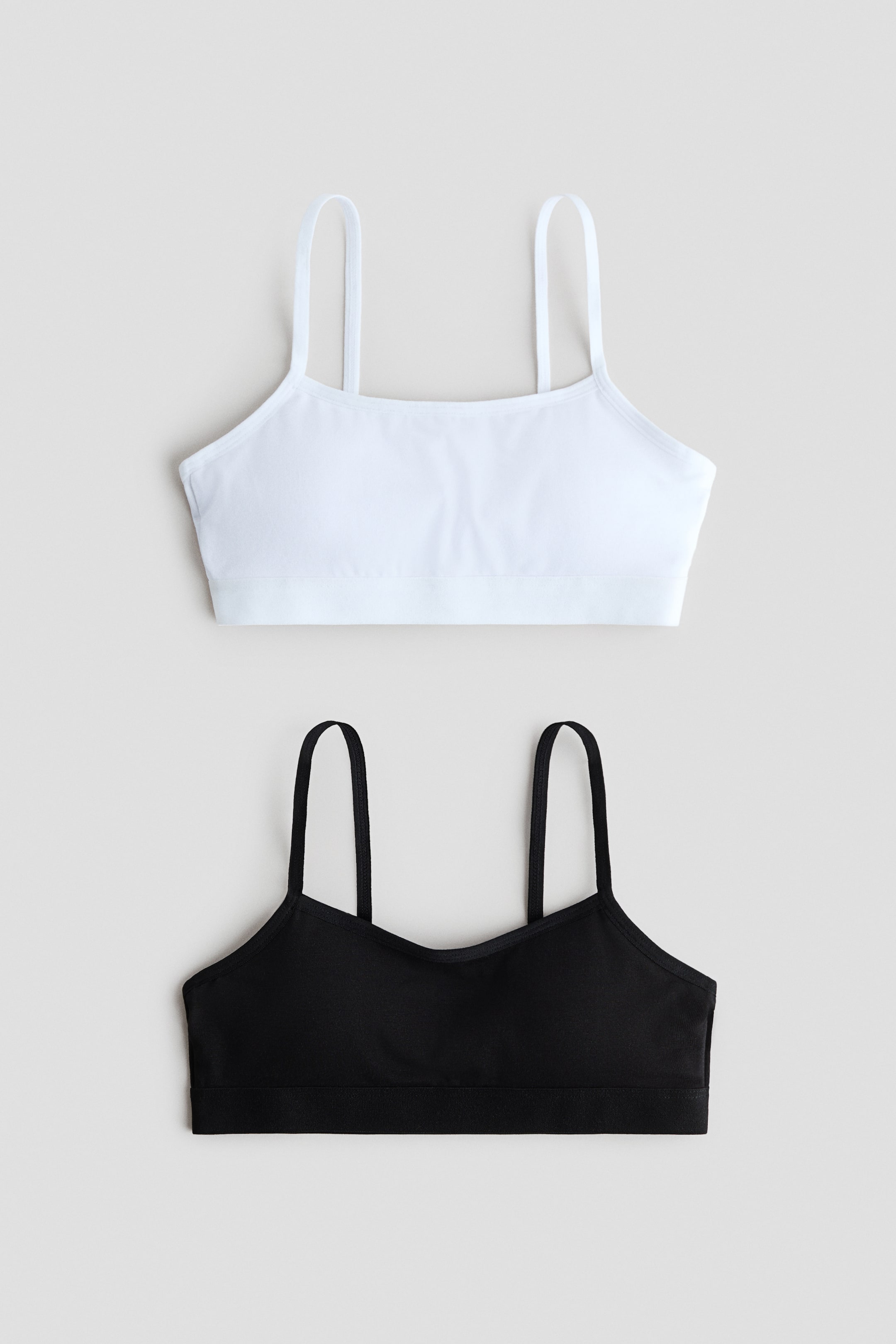 View larger image: 2-pack padded crop tops - Black/White - Kids | H&M 1