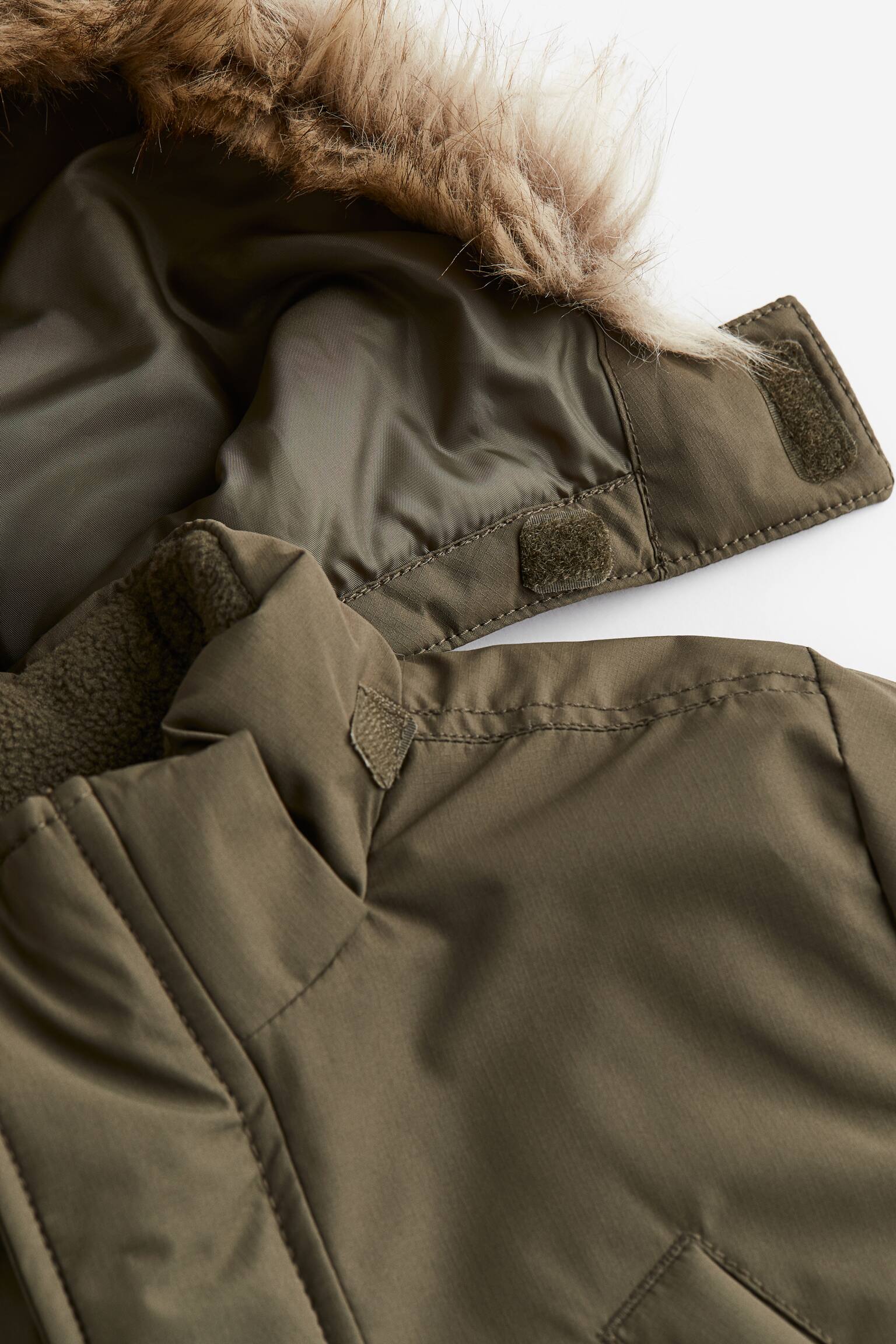 Water Repellent Parka - Dark khaki green/Navy blue/Light brown - 3