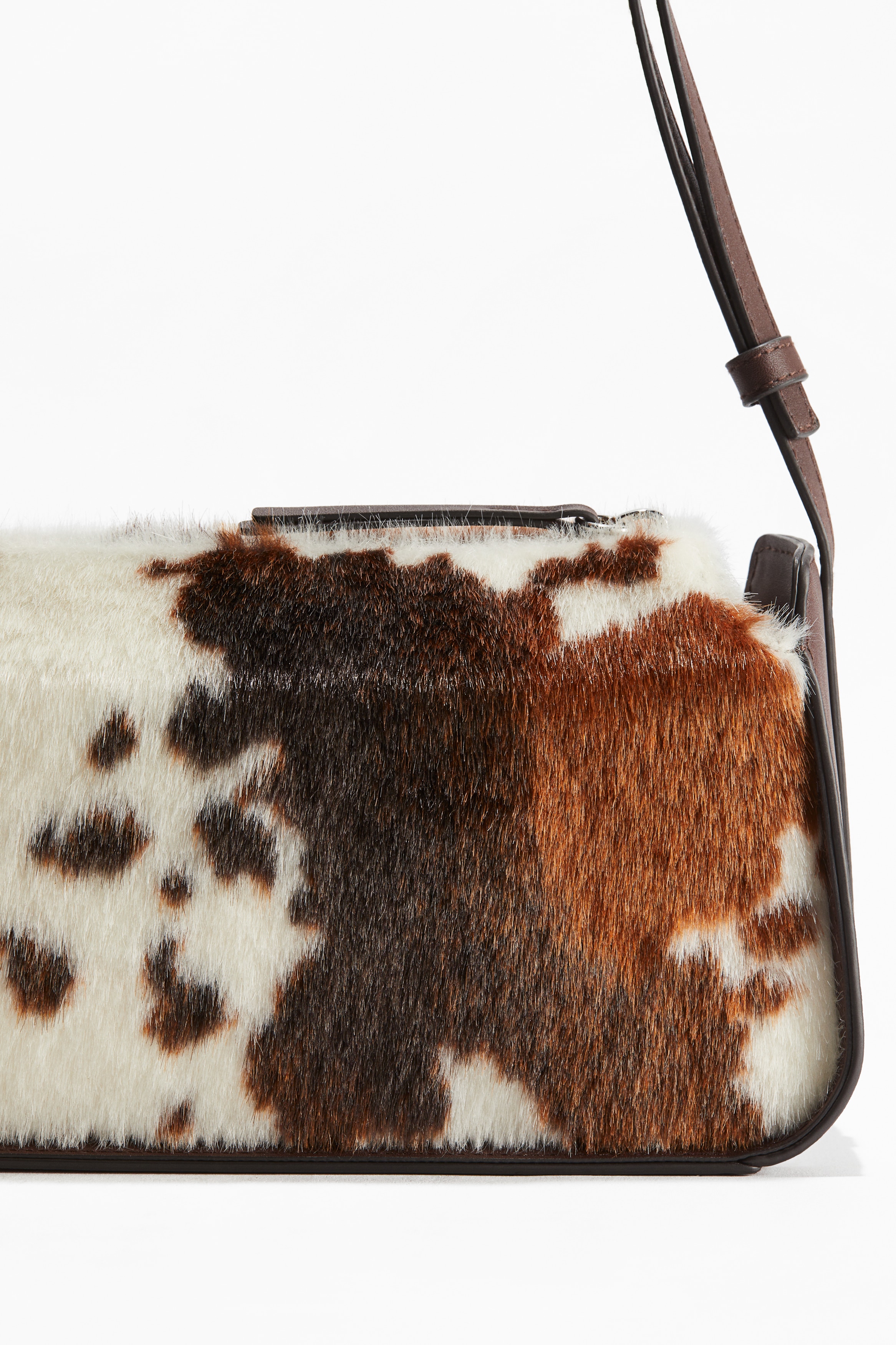 Sac Bandoulière Femme Cuir PU Motif Vache Syle Classique Blanc Et Noir - WIRLSWEAL - Petit Sac à