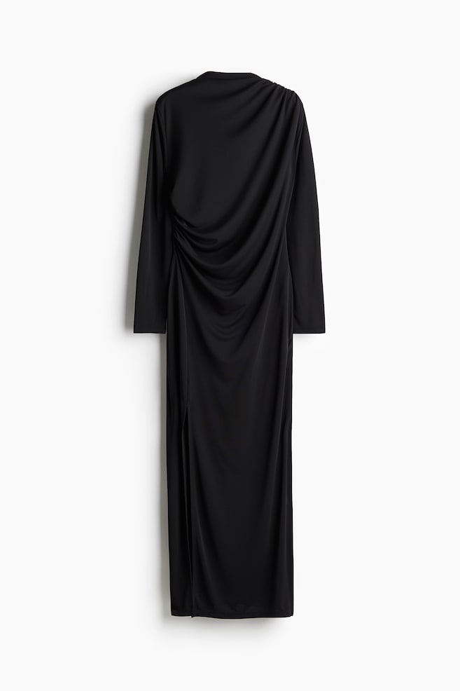 Draped maxi dress - Black - 1