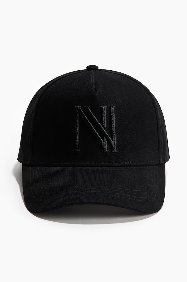 Cap aus Baumwolltwill mit Motivdetail - Schwarz/N - 1