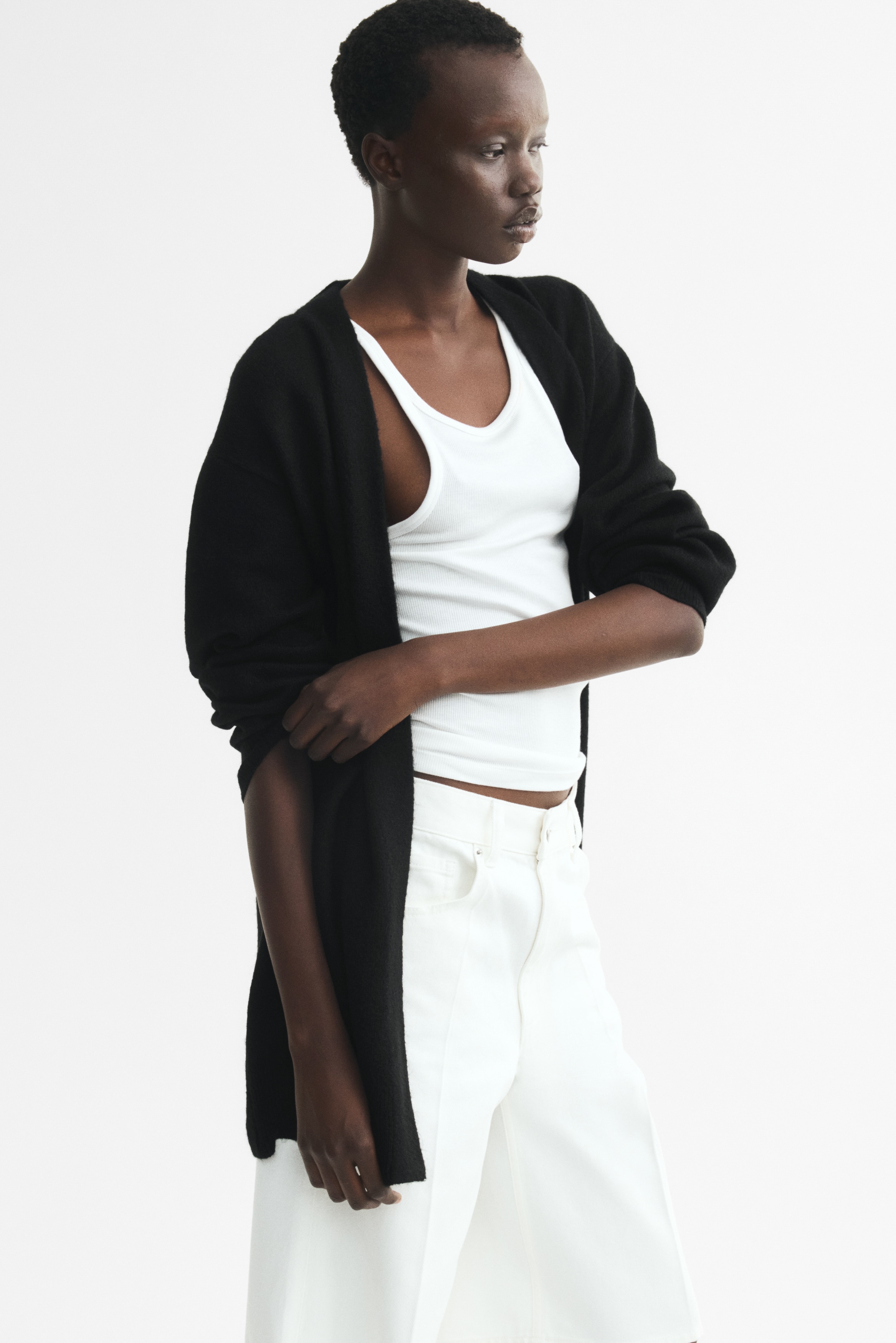Long Cardigan - Black/Dark gray/Brown/Dark brown